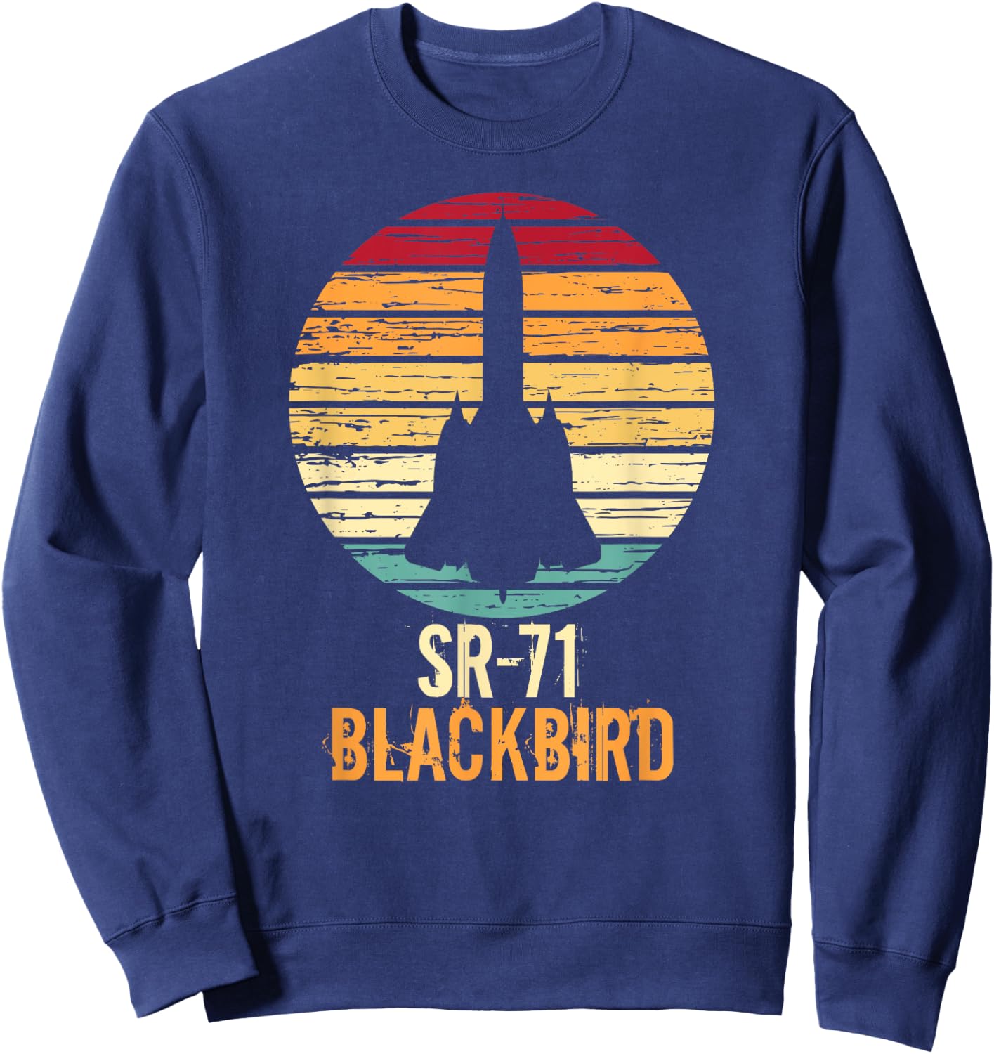 Vintage SR-71 Blackbird Military Aviation Aircraft Sweatshirt - Sweatshirt | Navy