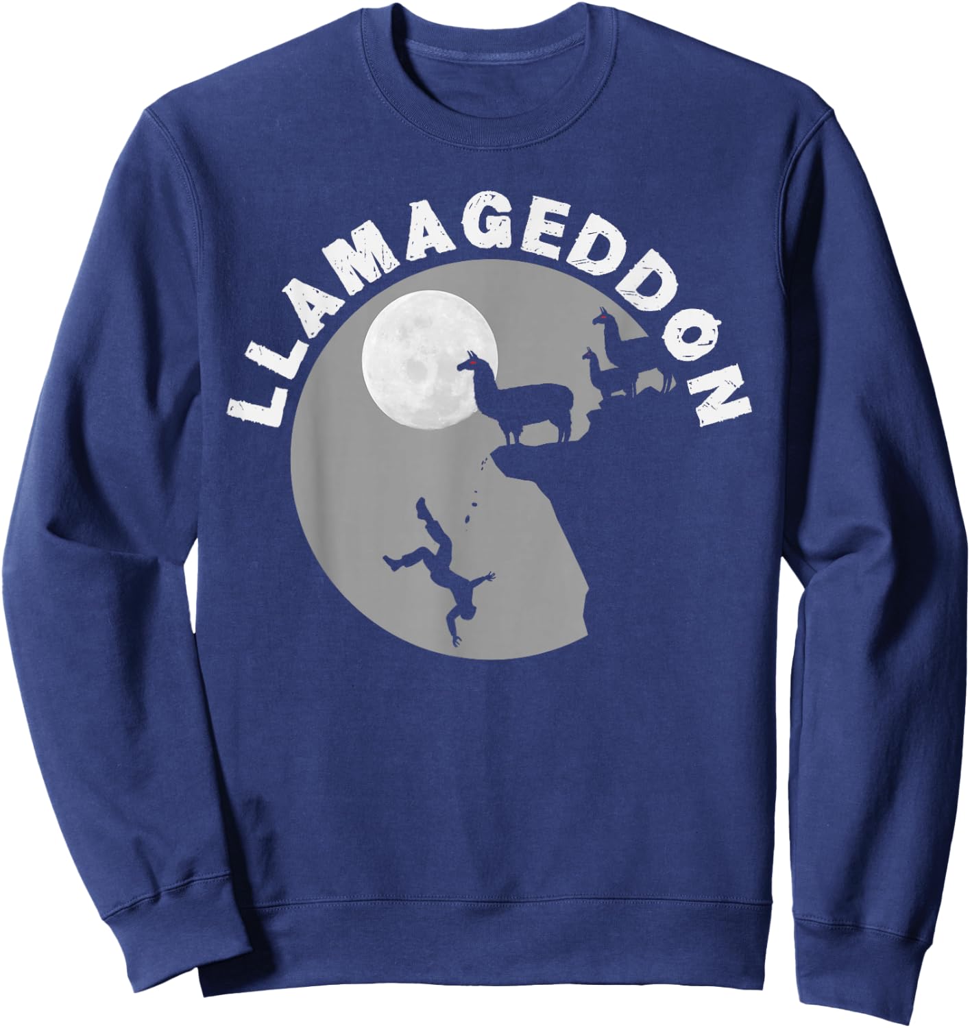 Funny Llamageddon For Llama Barnyard Lovers Sweatshirt - Sweatshirt | Navy
