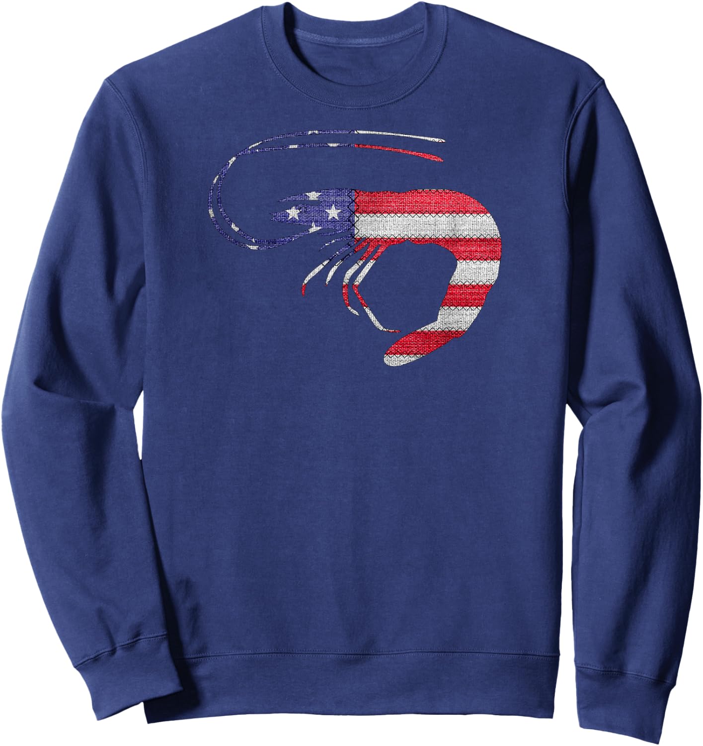 Patriotic Shrimp Love American Flag Vintage Funny Gift Kids Men Sweatshirt - Sweatshirt | Navy