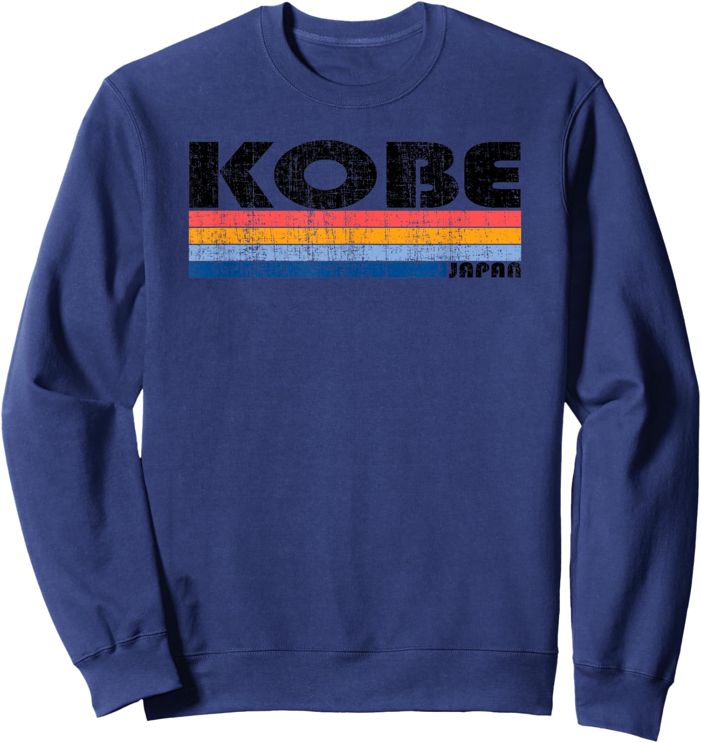 Vintage 70s 80s Style Kobe, Japan Sweatshirt - Sweatshirt | Navy