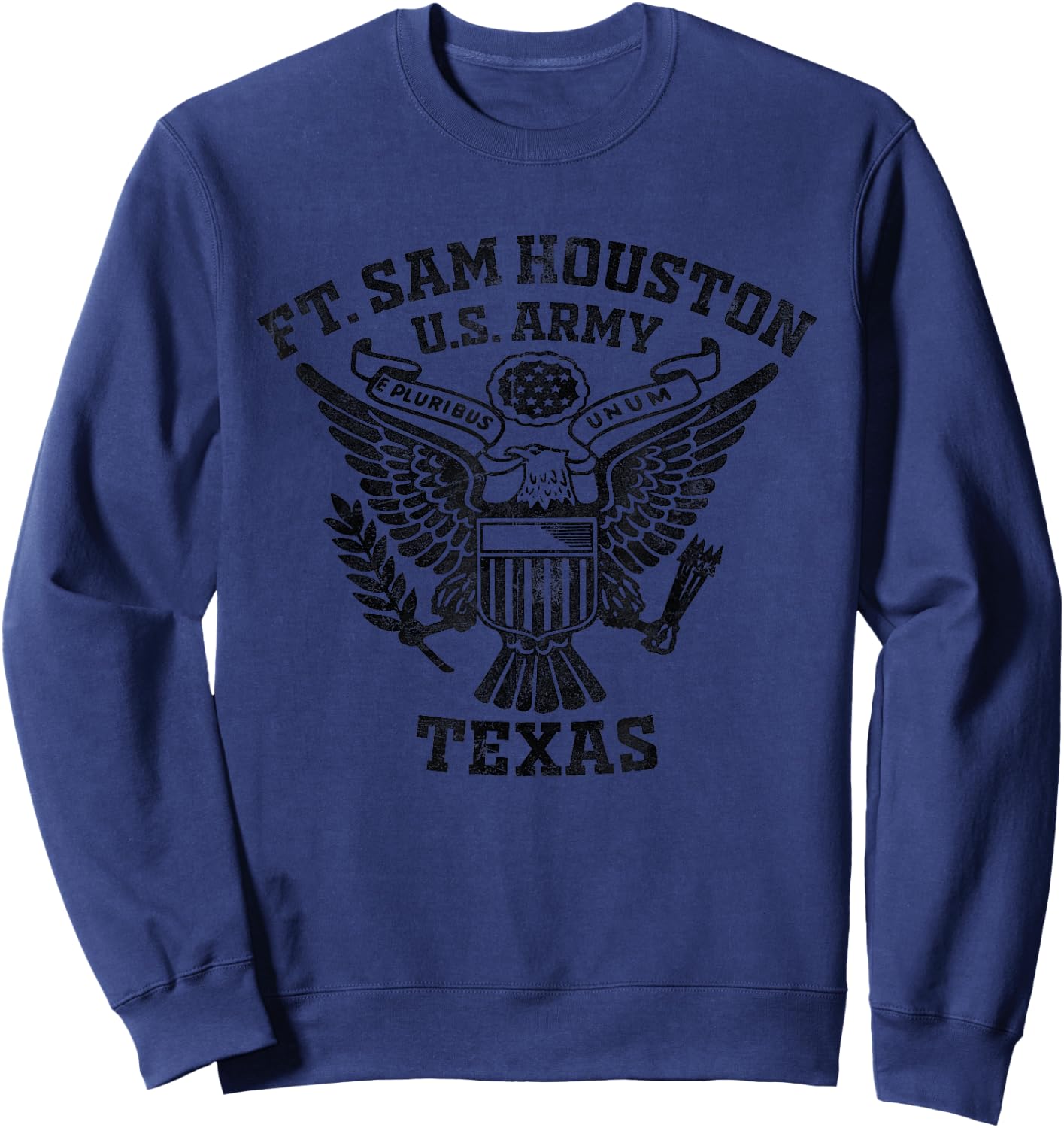Fort Sam Houston Texas TX US Military Base Vintage -Adults , Grey, Small, Short Sleeve, Classic Fit, Vintage, Letter Print, Military Sweatshirt - Sweatshirt | Navy