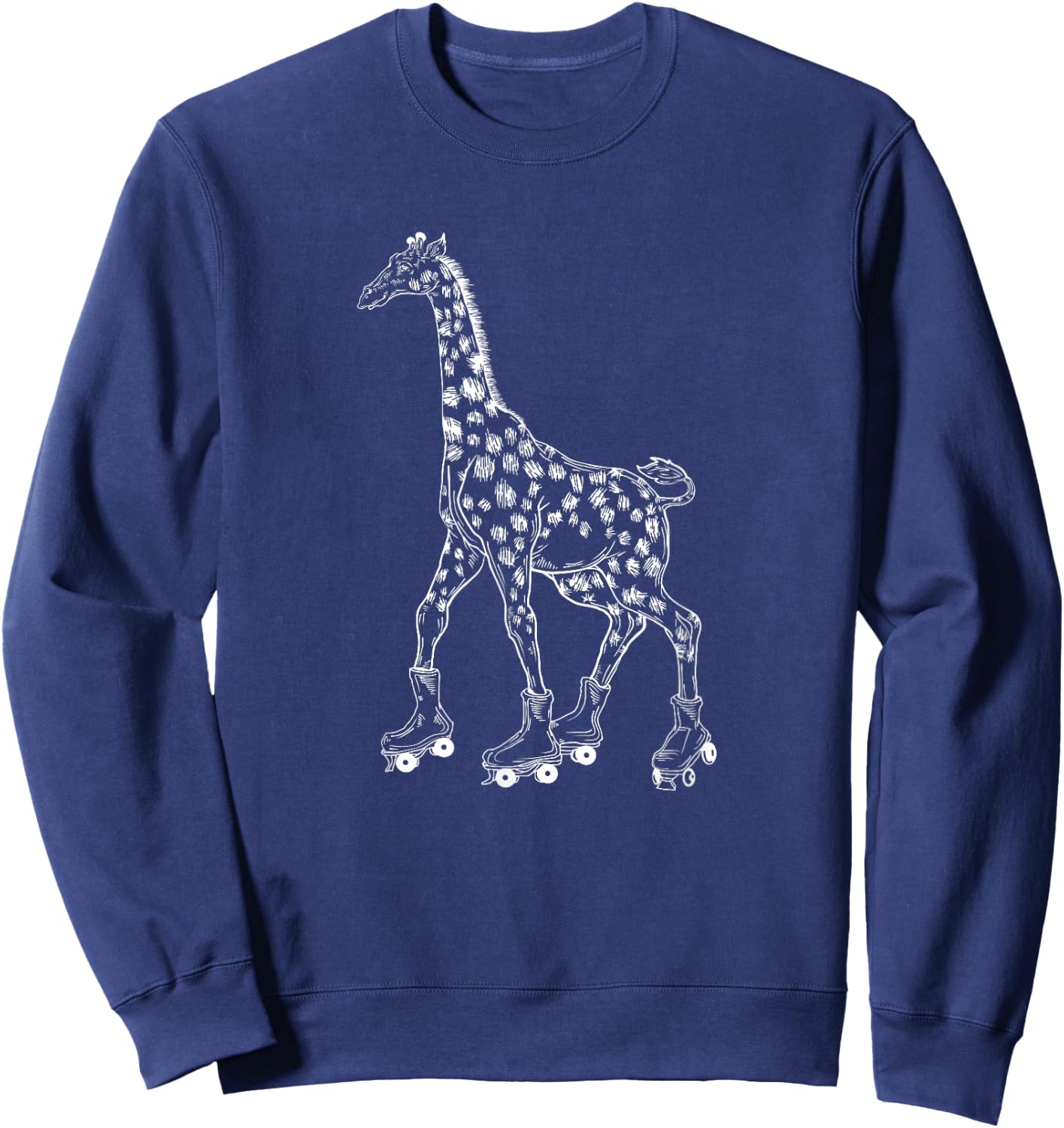 Giraffe Skating Roller Skates Derby Skater Funny Animal Sweatshirt - Sweatshirt | Navy