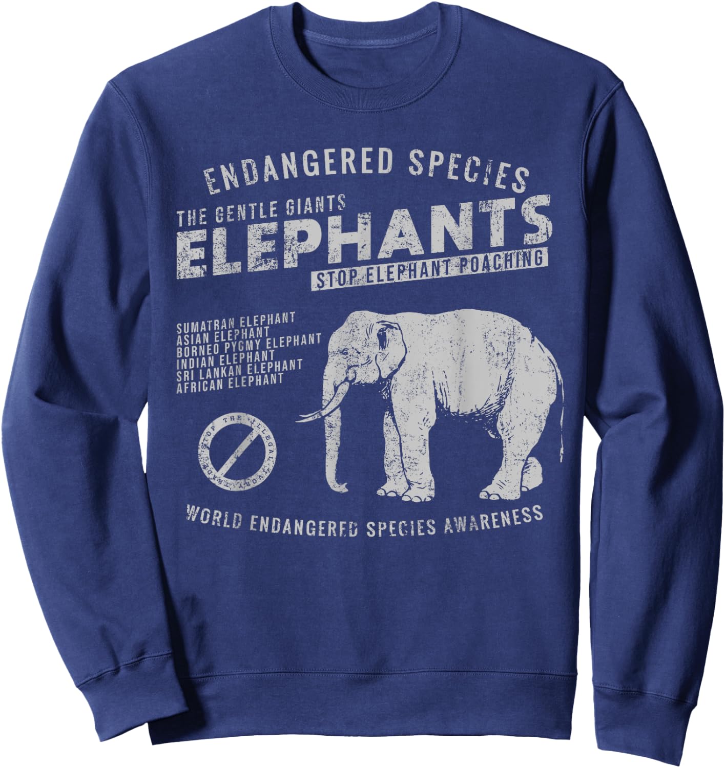 Save The Elephants Sweatshirt - Sweatshirt | Navy