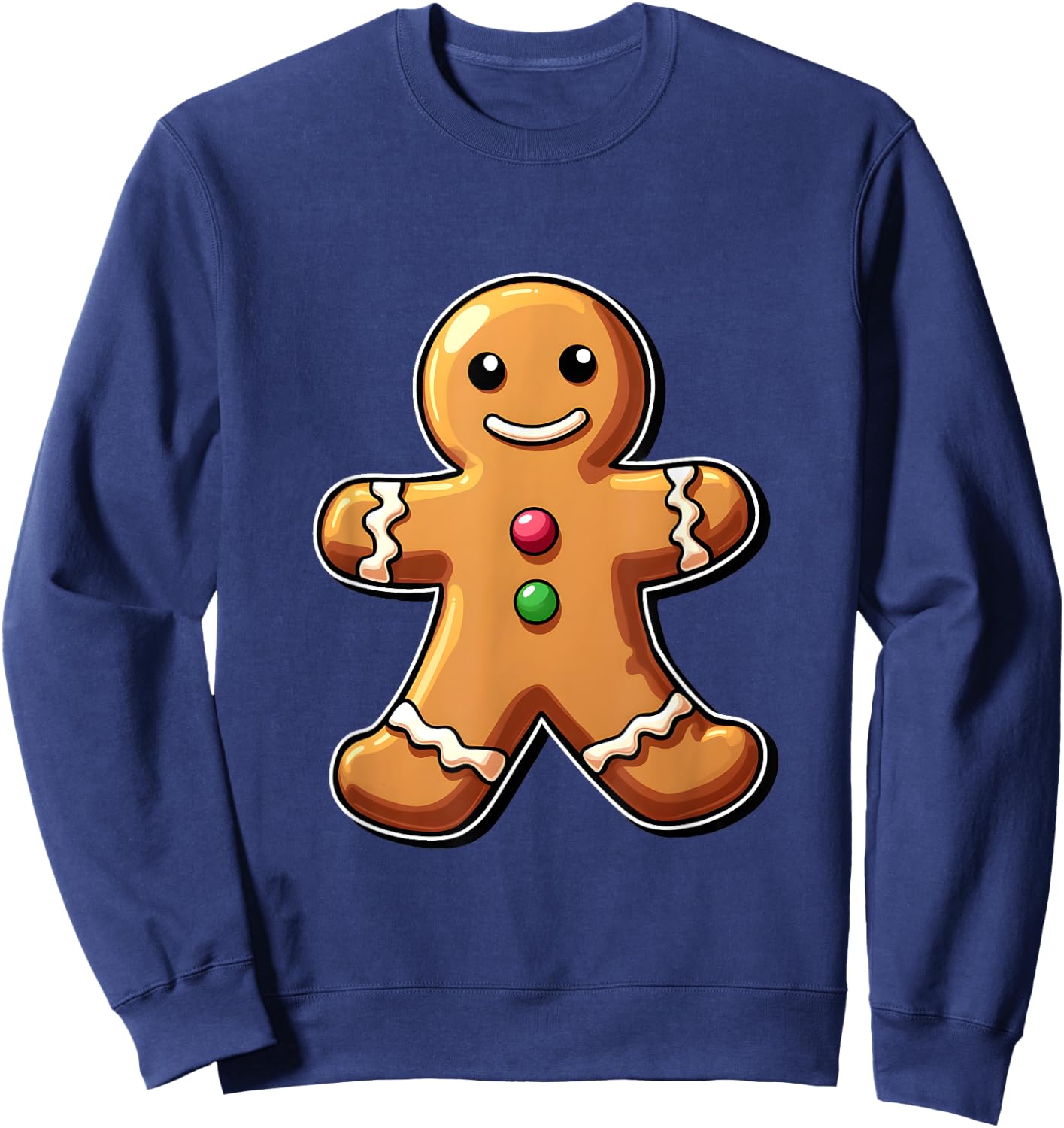 Gingerbread Man Christmas Cookie Baking Holiday Sweatshirt - Sweatshirt | Navy