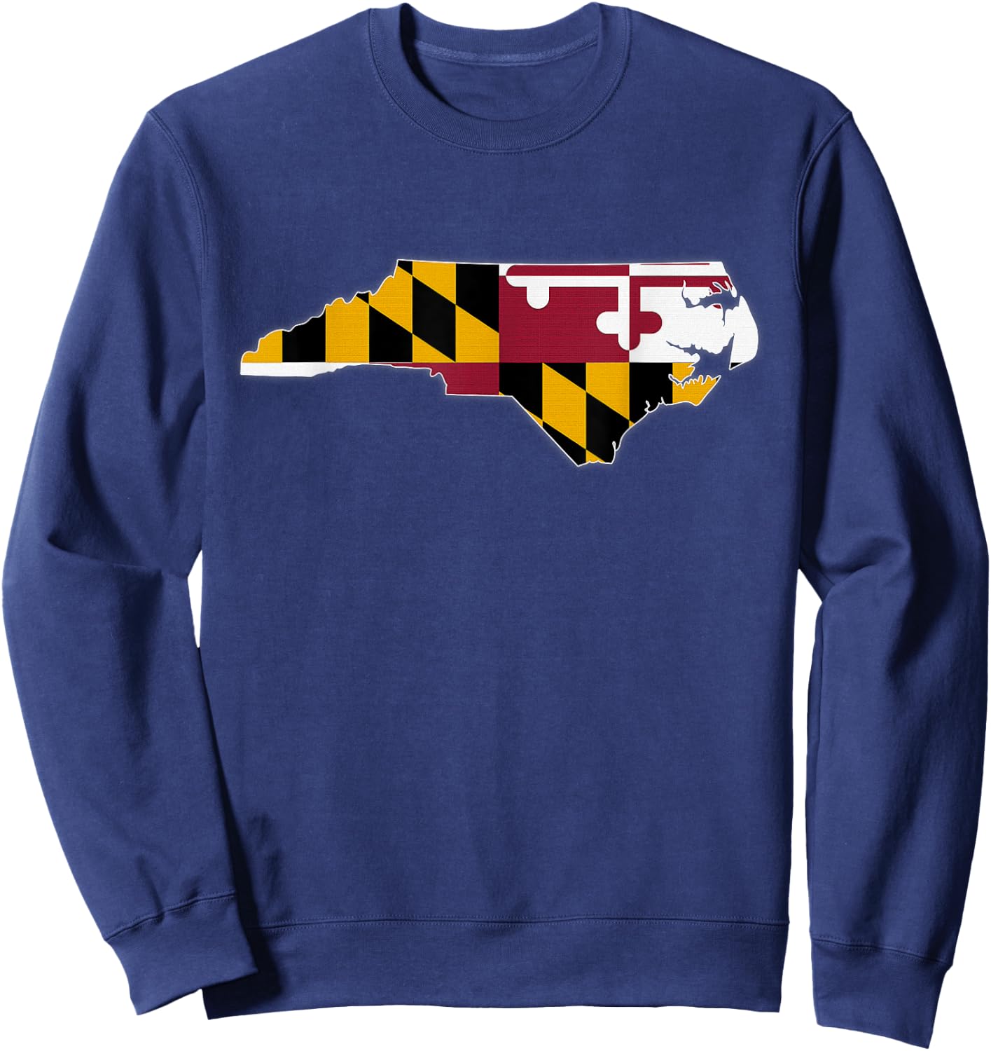 NORTH CAROLINA STATE MAP MARYLAND MD Flag Roots Men Women Sweatshirt - Sweatshirt | Navy