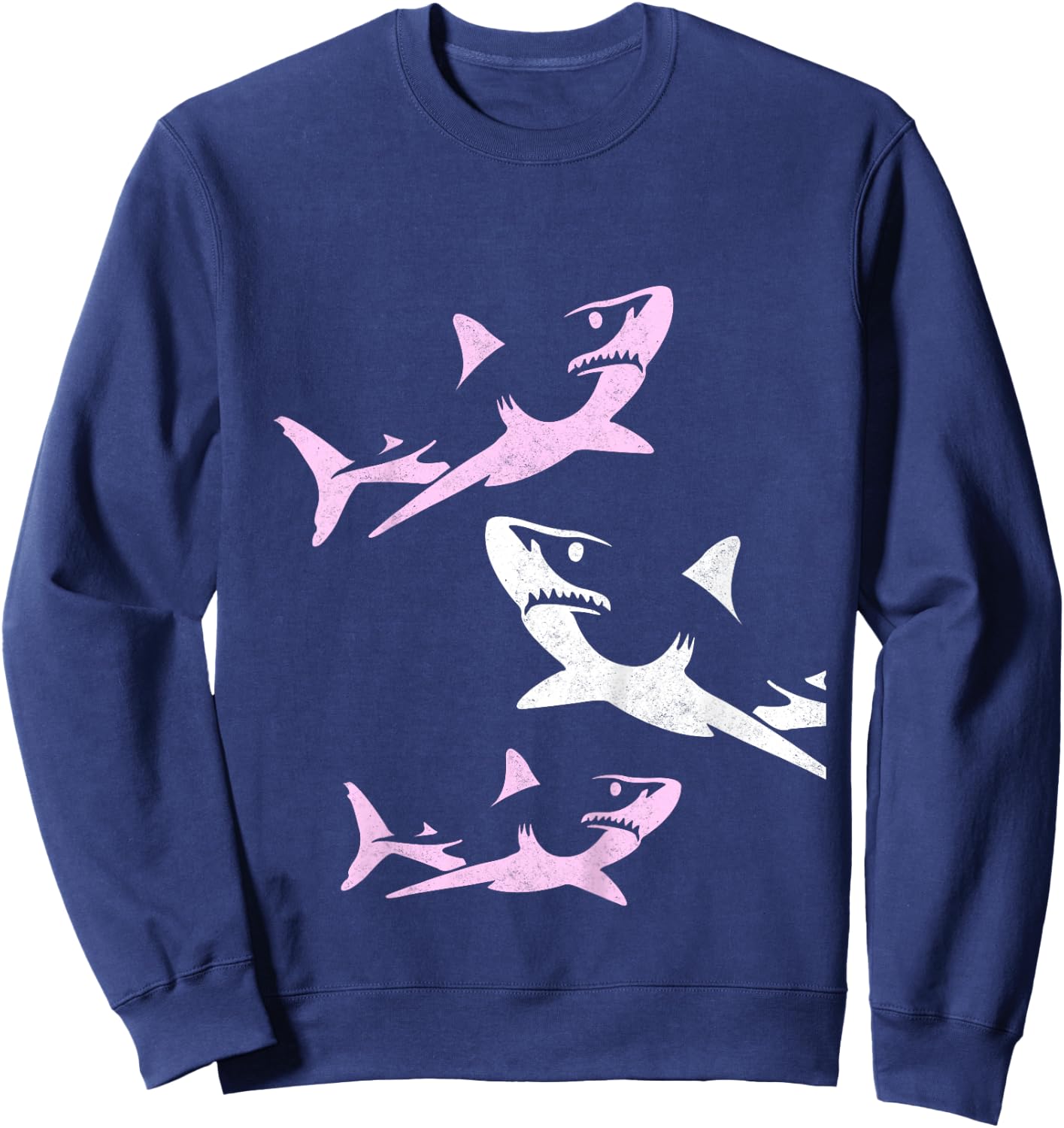Shark Shirt for Girls & Toddlers - Pink Shark Gift Sweatshirt - Sweatshirt | Navy
