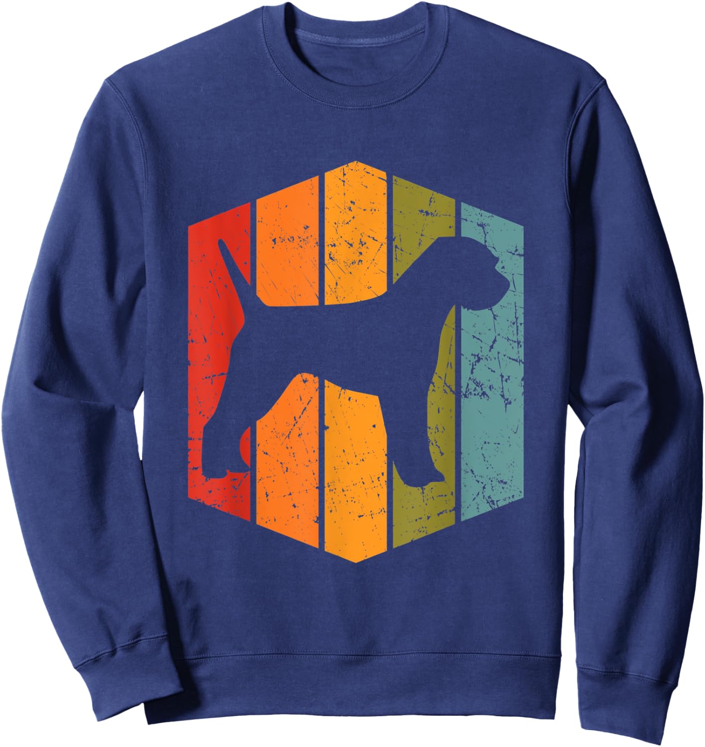 Retro Border Terrier Dog Lover Gift Vintage Border Terrier Men Women Kids Sweatshirt - Sweatshirt | Navy