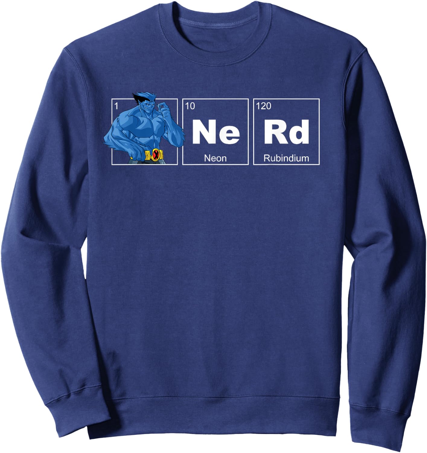 Marvel X-Men Beast Periodic Table Nerd Sweatshirt - Sweatshirt | Navy