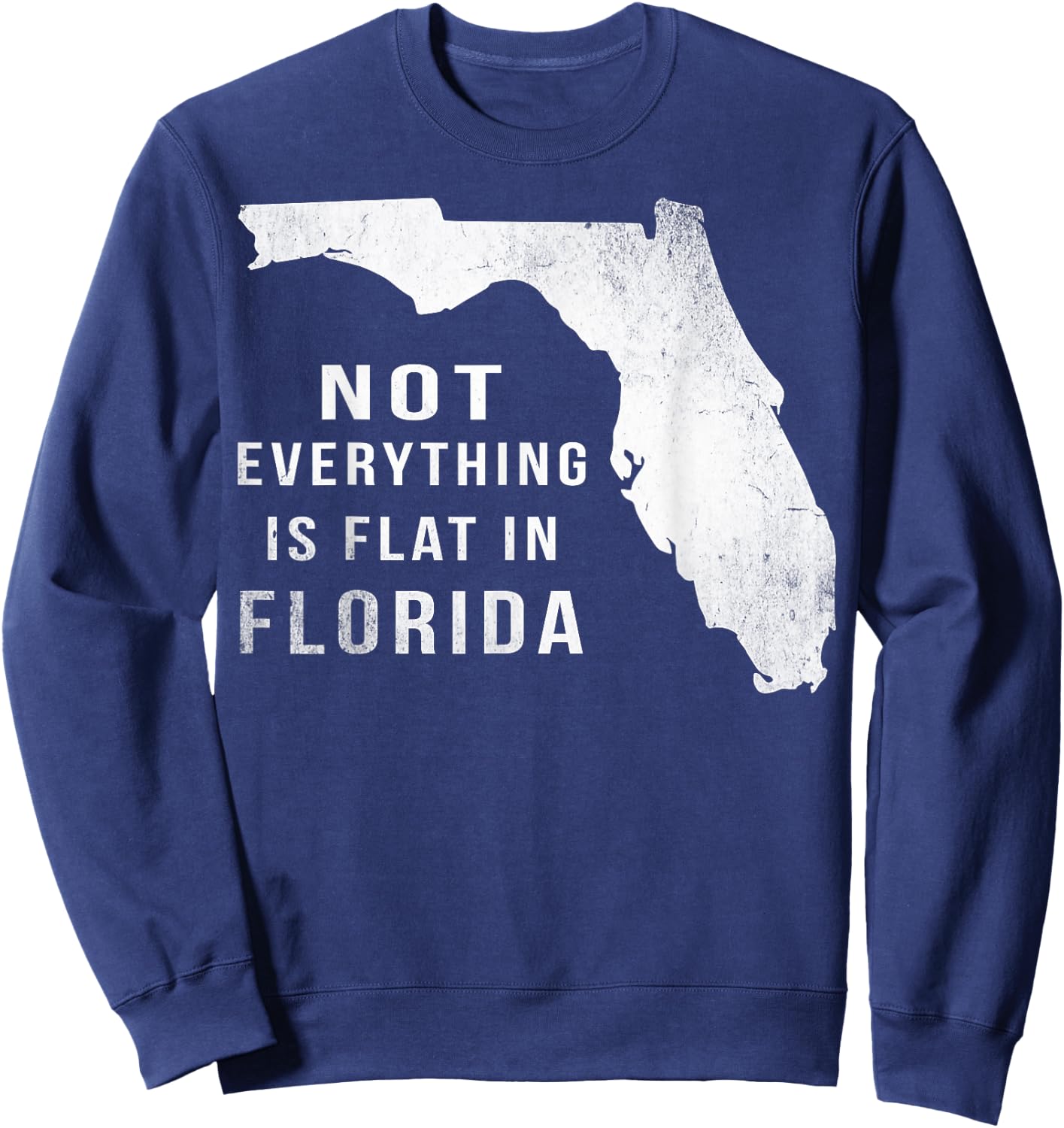 Not Everything Is Flat Funny Florida Sweatshirt - Sweatshirt | Navy