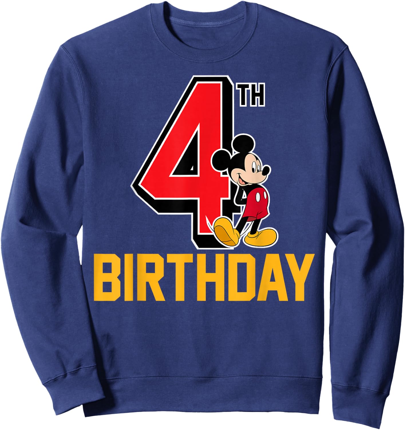 Disney - Mickey Mouse My 4th Birthday Sweatshirt - Sweatshirt | Navy