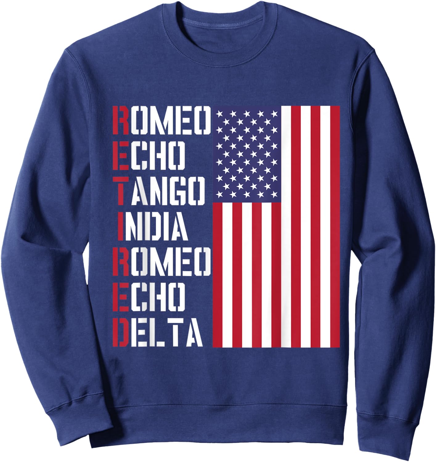 Military, Police, Pilot Retirement Design Phonetic Alphabet Sweatshirt - Sweatshirt | Navy