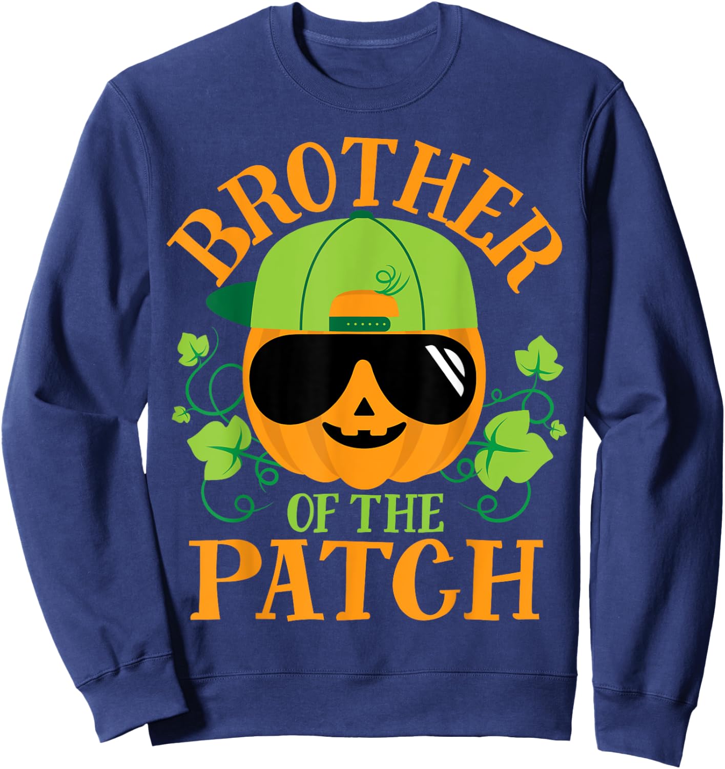 Brother Pumpkin of the Patch Matching Family Boys Halloween Sweatshirt - Sweatshirt | Navy