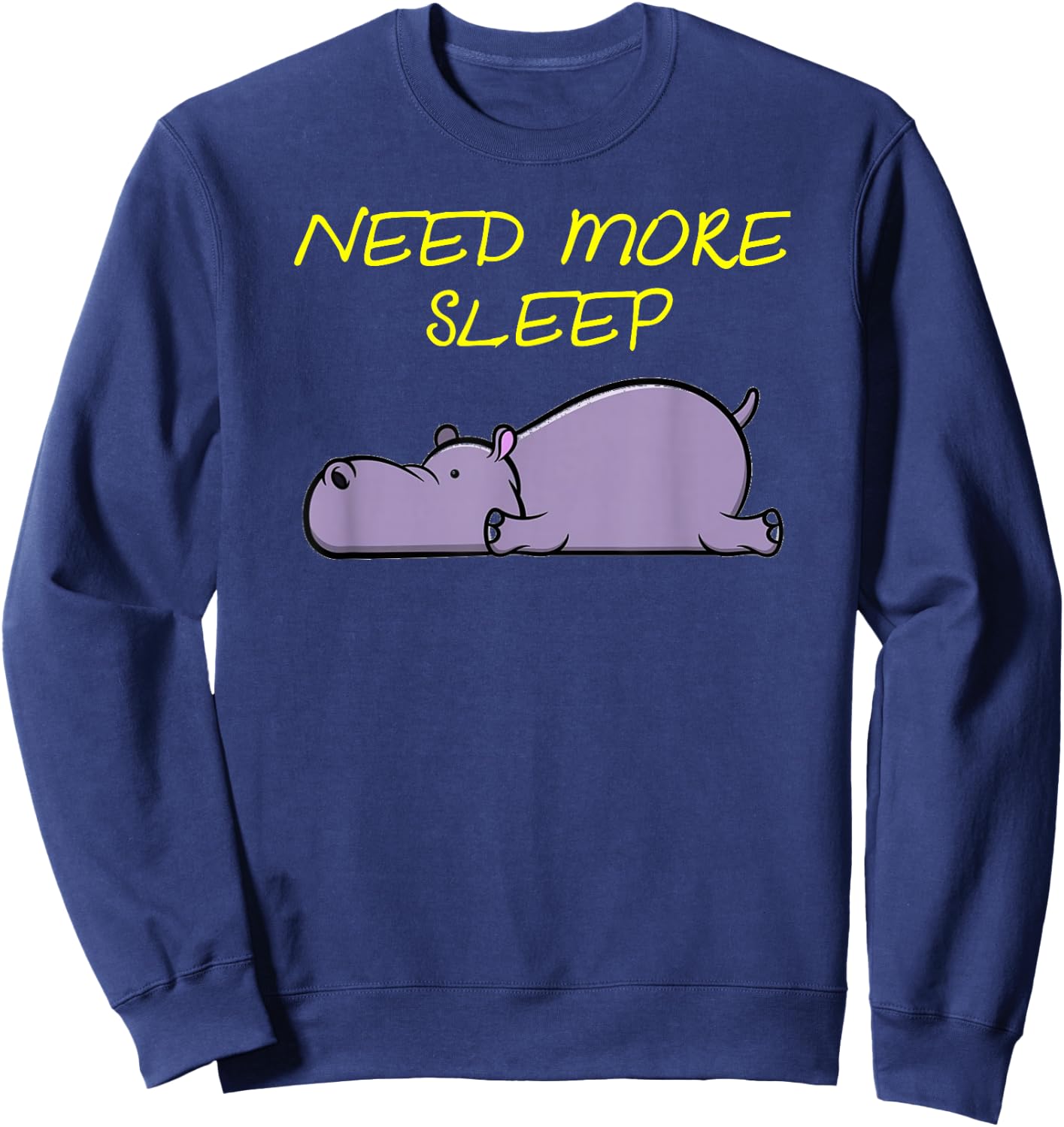 Funny Sleeping Hippo Pajama Design for Bedtime Sweatshirt - Sweatshirt | Navy