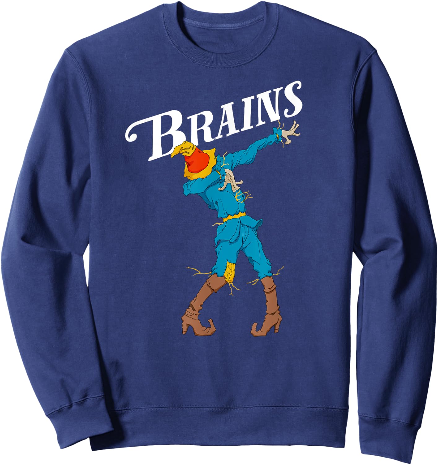 OZ Dabbing Scarecrow Brain Shirt Art-Classic Wizard Of Oz Sweatshirt - Sweatshirt | Navy