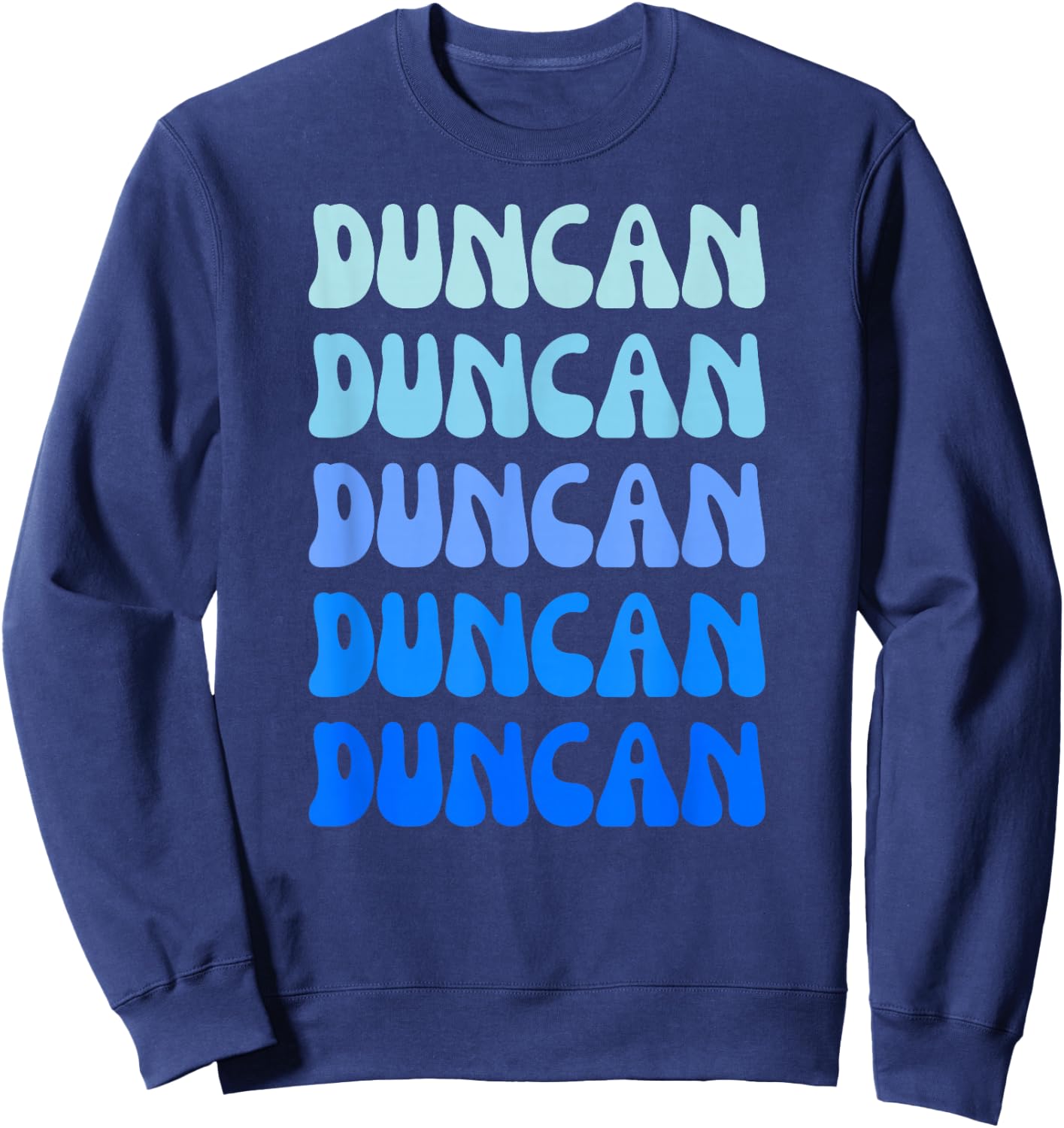 Duncan Retro Name Stack Design Sweatshirt - Sweatshirt | Navy