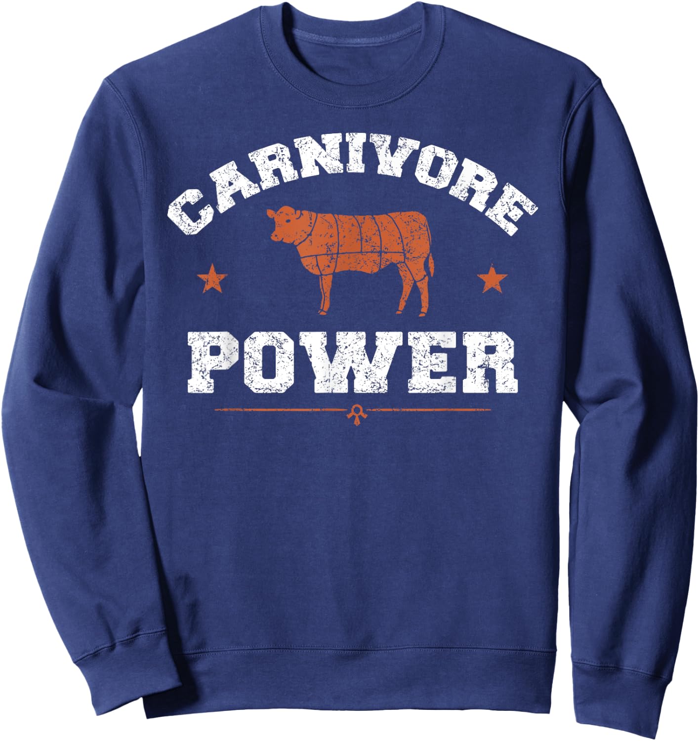 Carnivore | Funny Cow Meat Cuts BBQ Beef Lover Sweatshirt - Sweatshirt | Navy