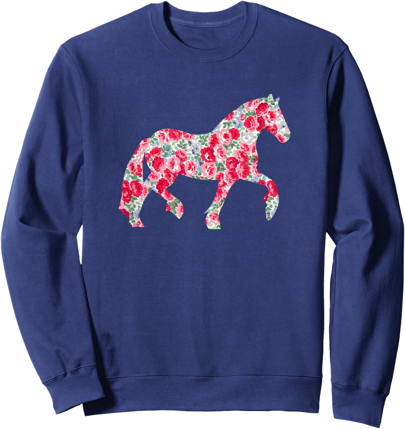 Cute Girls Haflinger Horse Floral Haflinger Sweatshirt - Sweatshirt | Navy