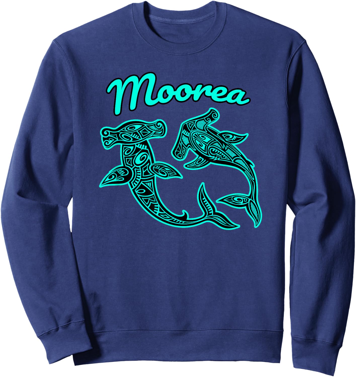 Moorea Tribal Shark graphic Sweatshirt - Sweatshirt | Navy