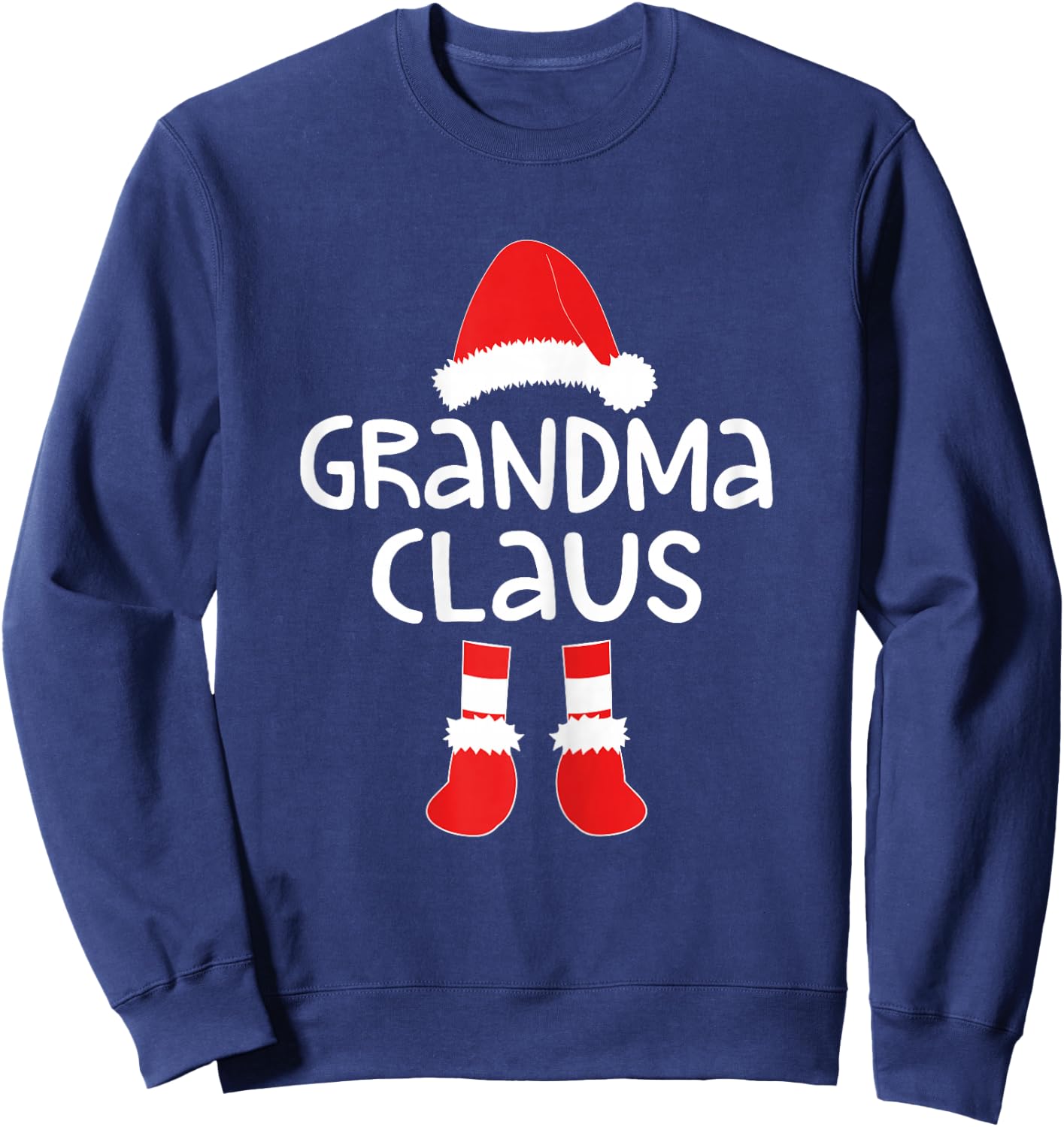 Grandma Claus Shirt Women Matching Grandma Christmas Sweatshirt - Sweatshirt | Navy