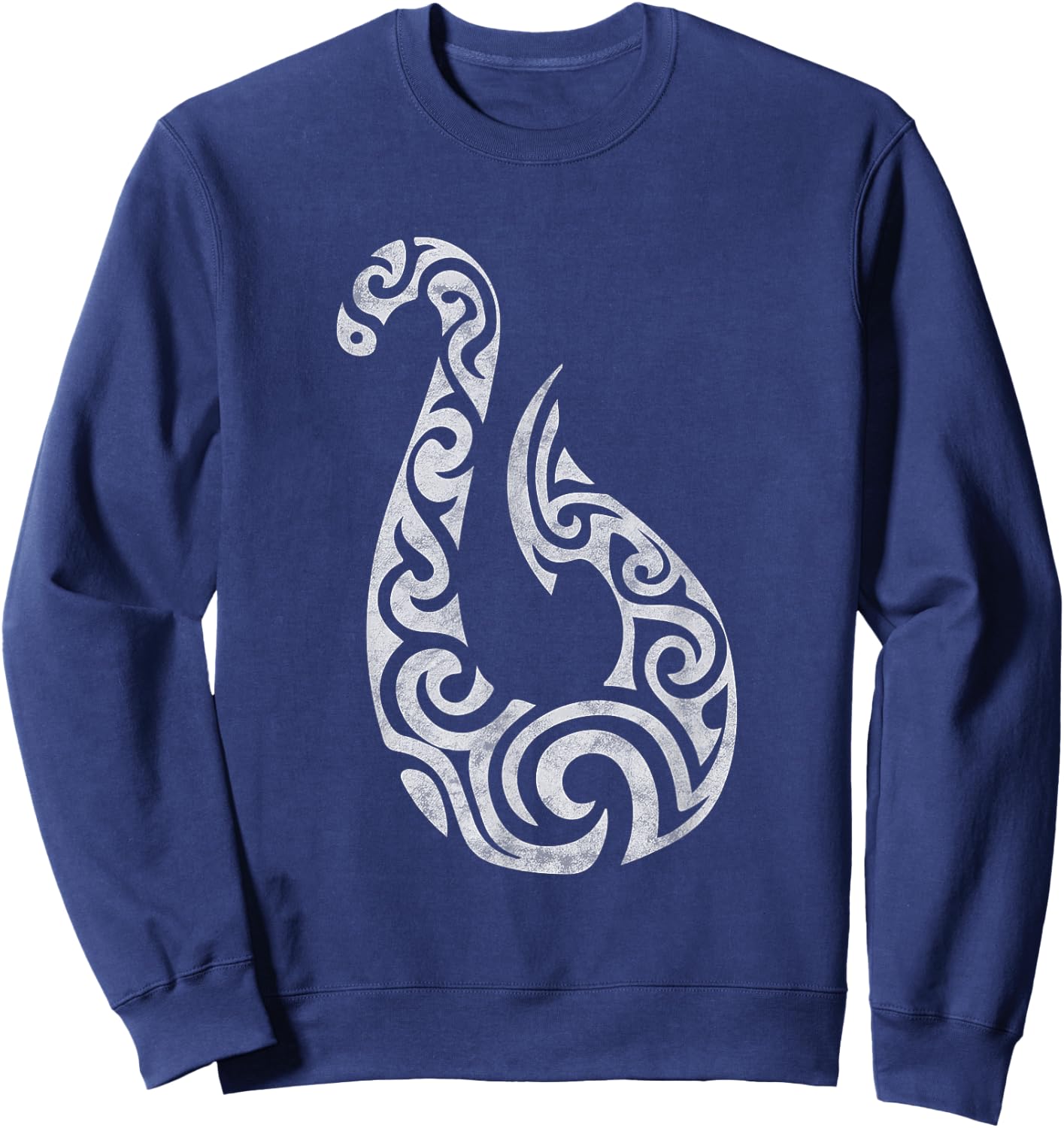 Maori New Zealand Polynesian Fish Hook Charm Gift Sweatshirt - Sweatshirt | Navy
