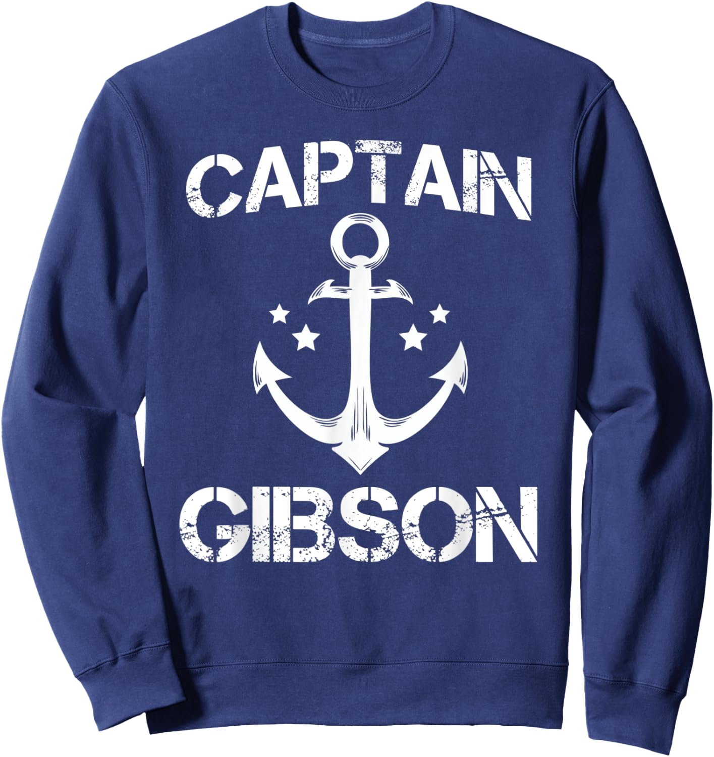 CAPTAIN GIBSON Funny Birthday Personalized Surname Clan Gift Sweatshirt - Sweatshirt | Navy