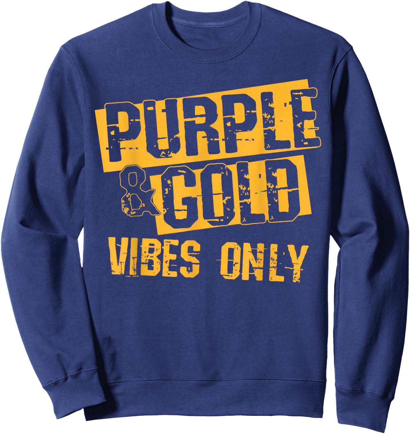 Purple & Gold Game Day Group Shirt for High School Football Sweatshirt - Sweatshirt | Navy
