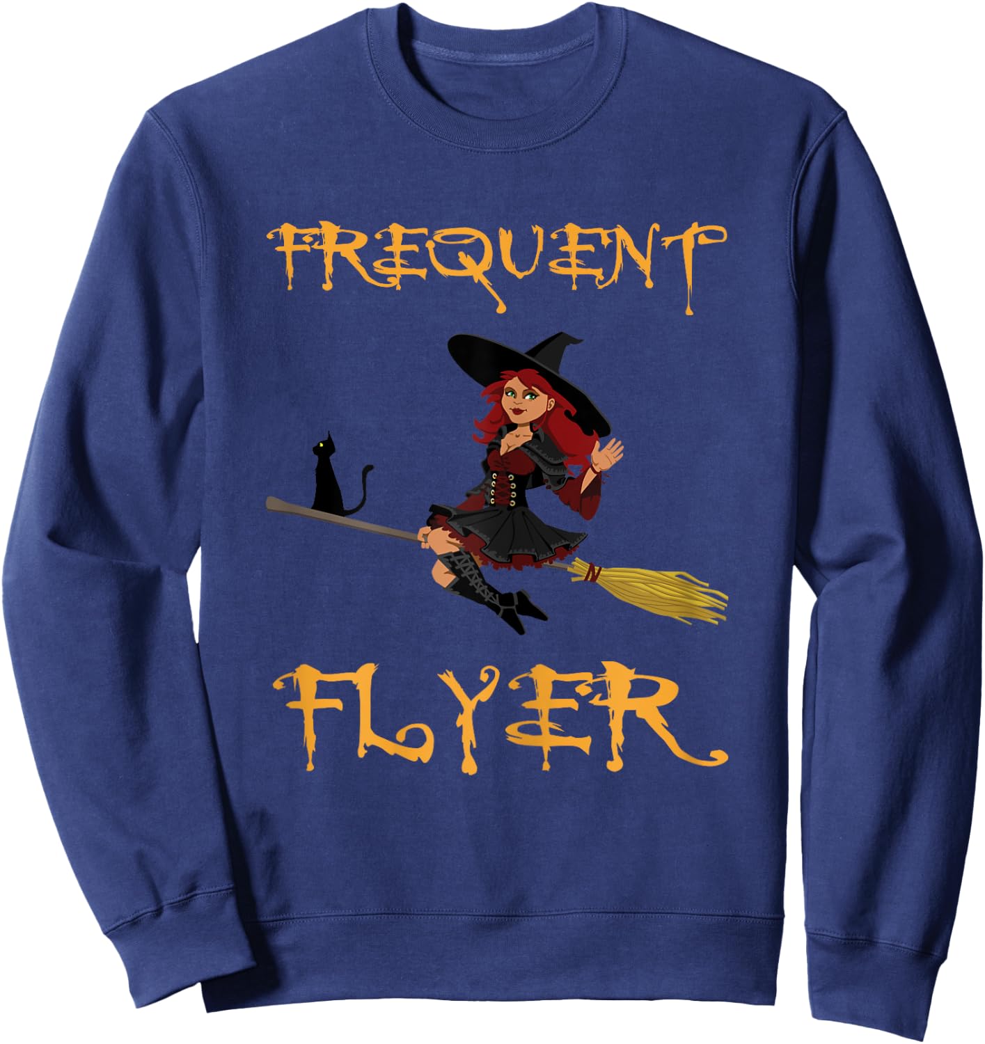Frequent Flyer Halloween Witch | Luxury Nomad - World Travel Sweatshirt - Sweatshirt | Navy