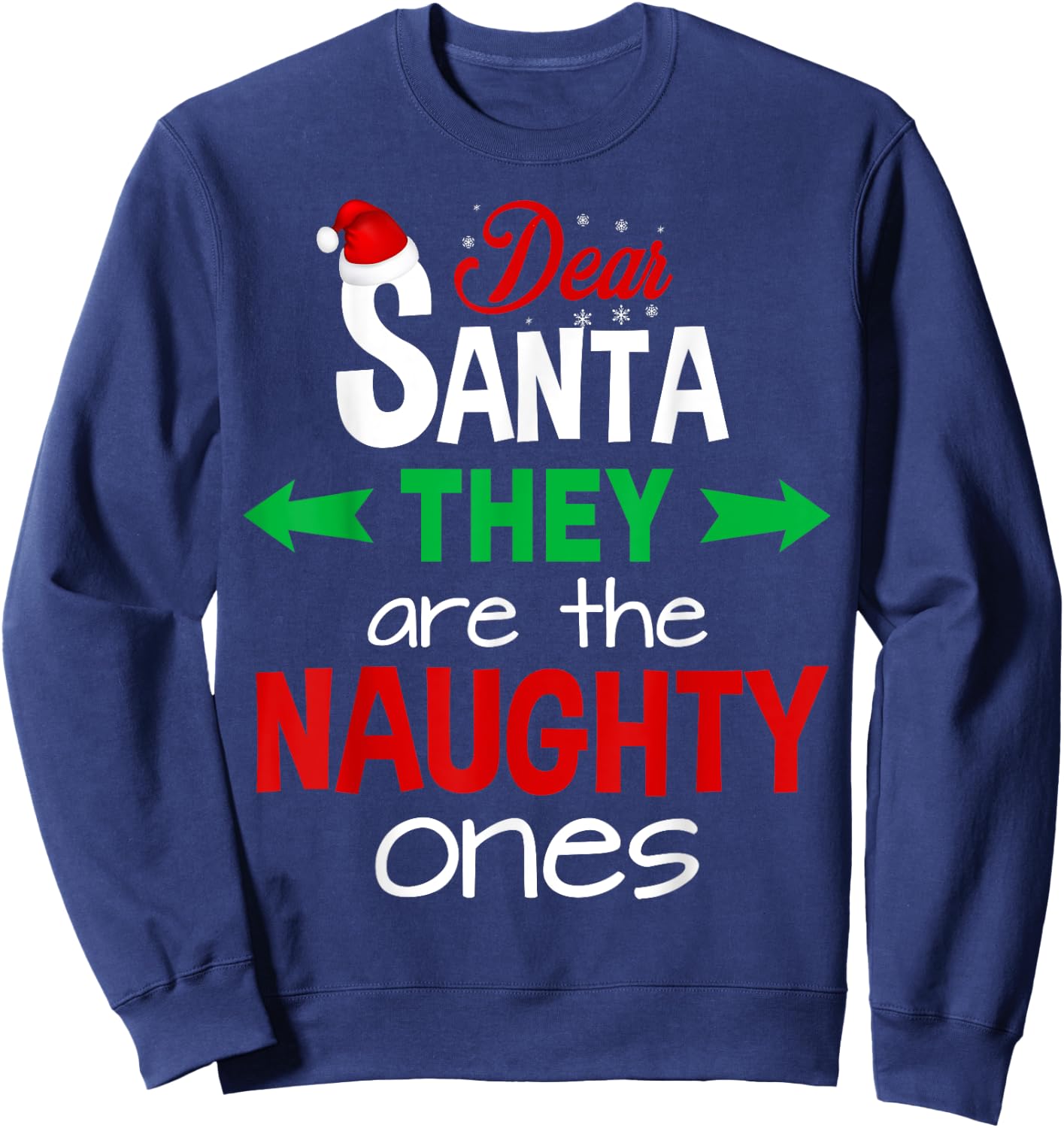 Christmas Pajama Shirt Kids Dear Santa They Are Naughty Ones Sweatshirt - Sweatshirt | Navy