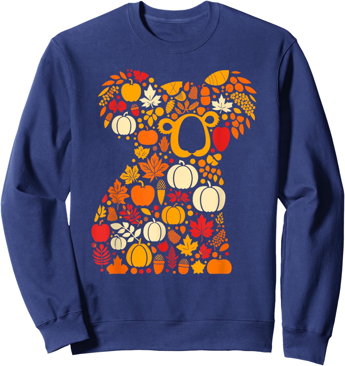 Autumn Pumpkin Fall Koala Thanksgiving Kids Sweatshirt - Sweatshirt | Navy