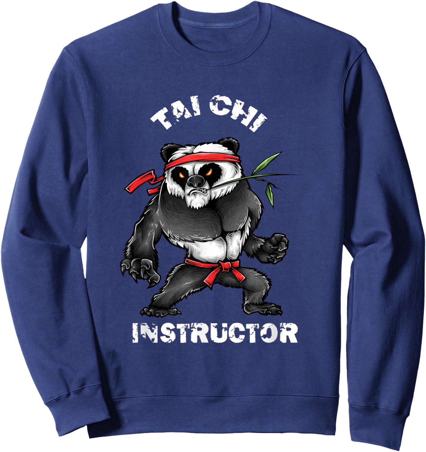 Tai Chi Instructor Shirt Apparel Fighting Panda T Shirt Sweatshirt - Sweatshirt | Navy