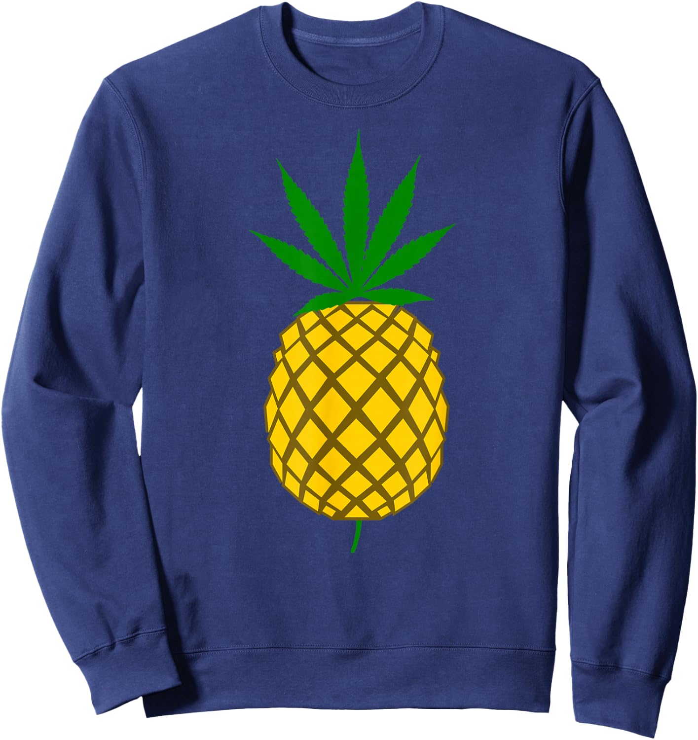 Incognito Marijuana Pineapple Pot Leaf for Ganja Lovers Sweatshirt - Sweatshirt | Navy