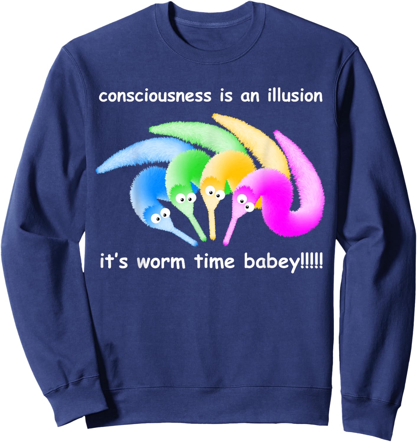 Death is Inevitable Magic Worm on a String Meme Sweatshirt - Sweatshirt | Navy