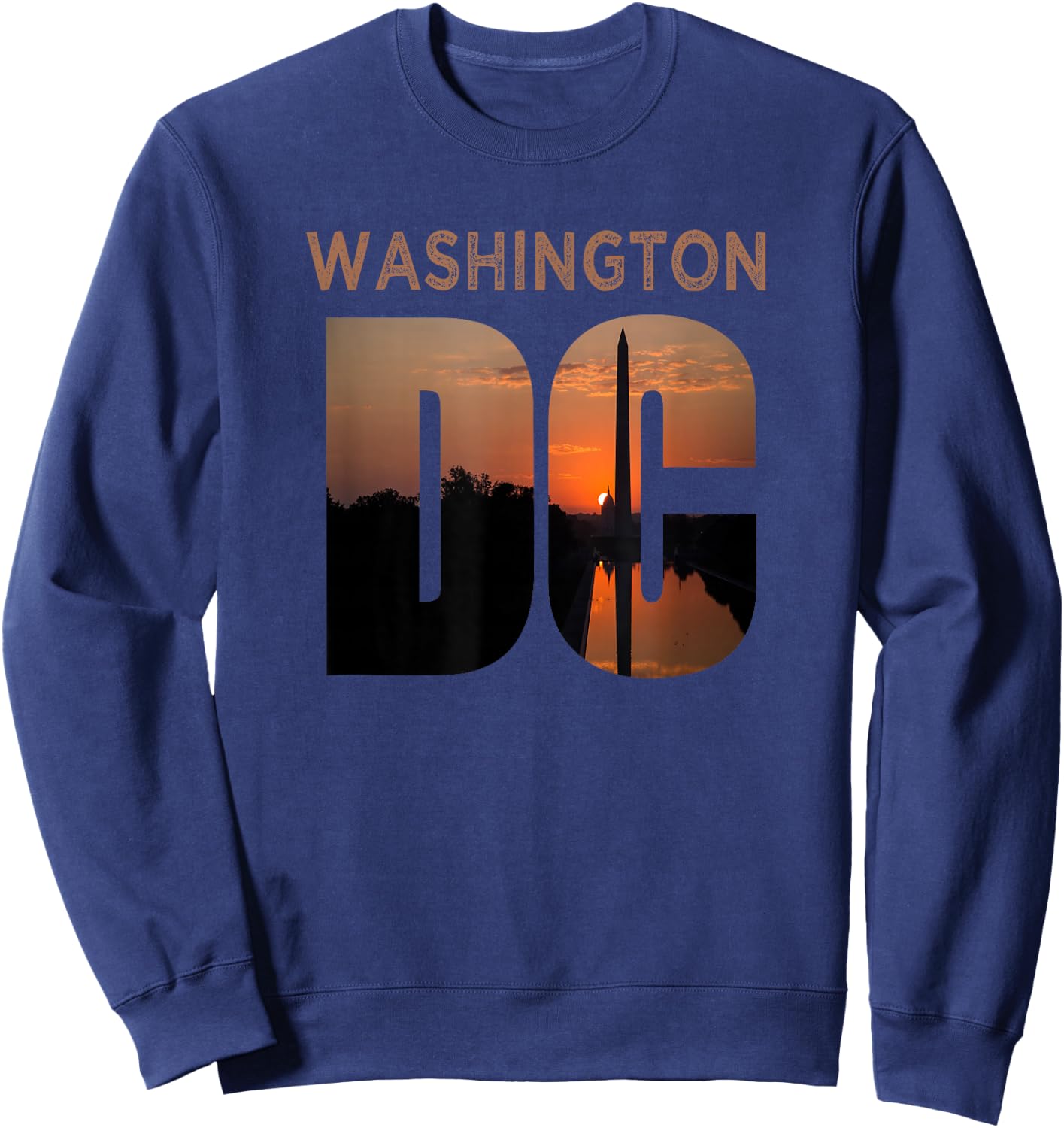 Washington DC Monument Skyline Art Vacation Souvenir Gift Sweatshirt - Sweatshirt | Navy