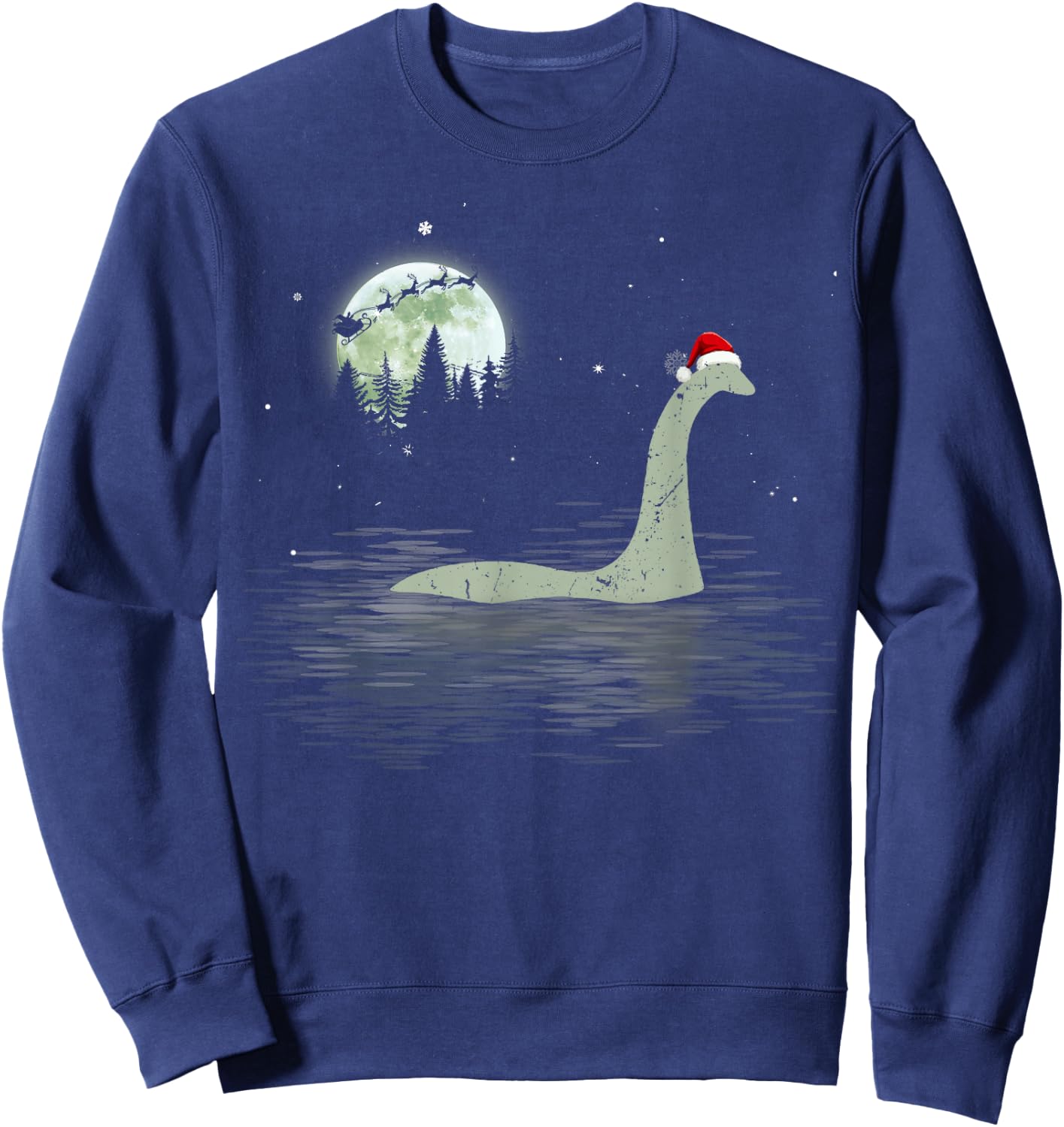 Loch Ness Monster Christmas Santa Nessie Xmas Pajamas Sweatshirt - Sweatshirt | Navy