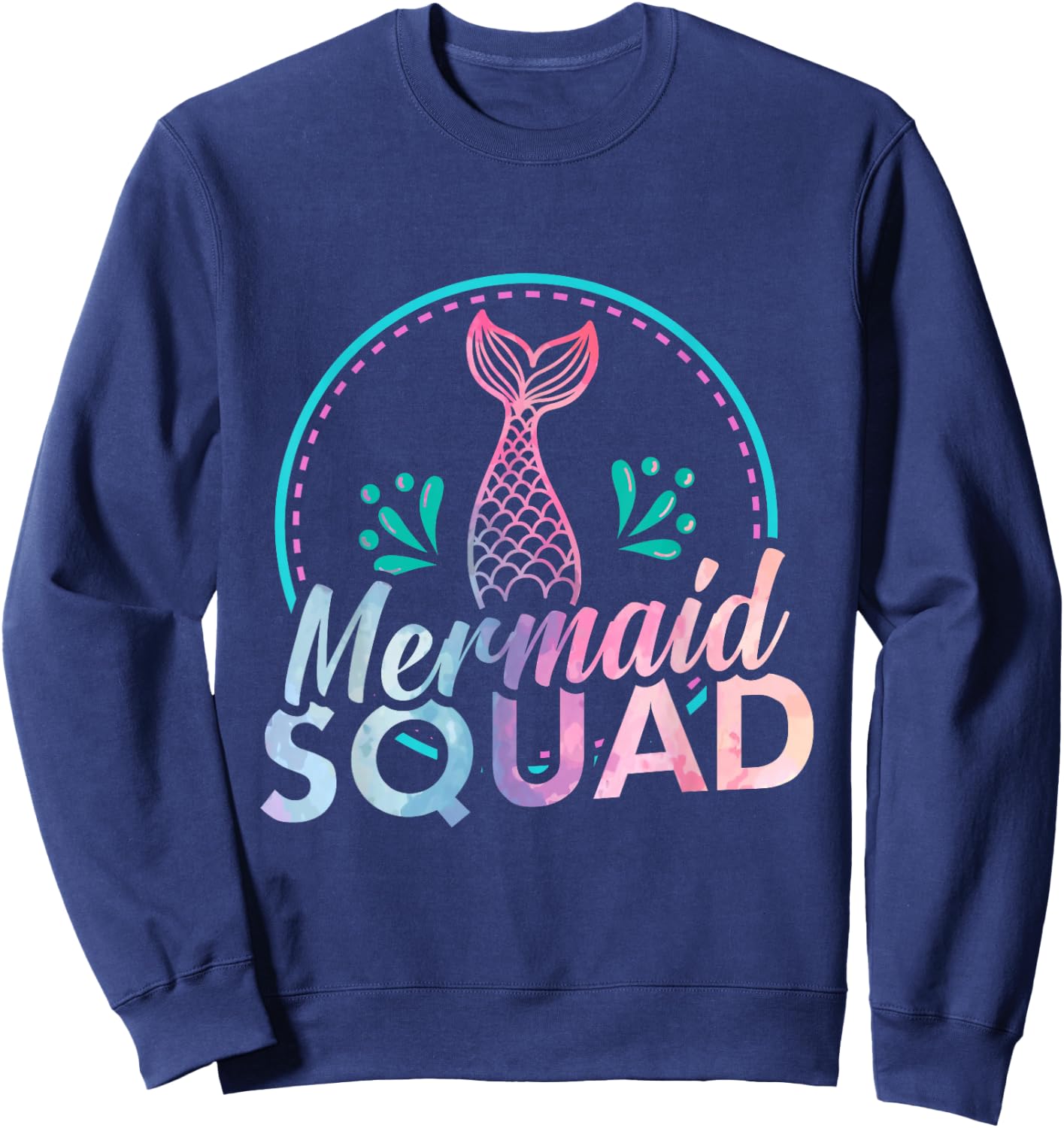 Mermaid Squad Birthday Party Girls Sweatshirt - Sweatshirt | Navy