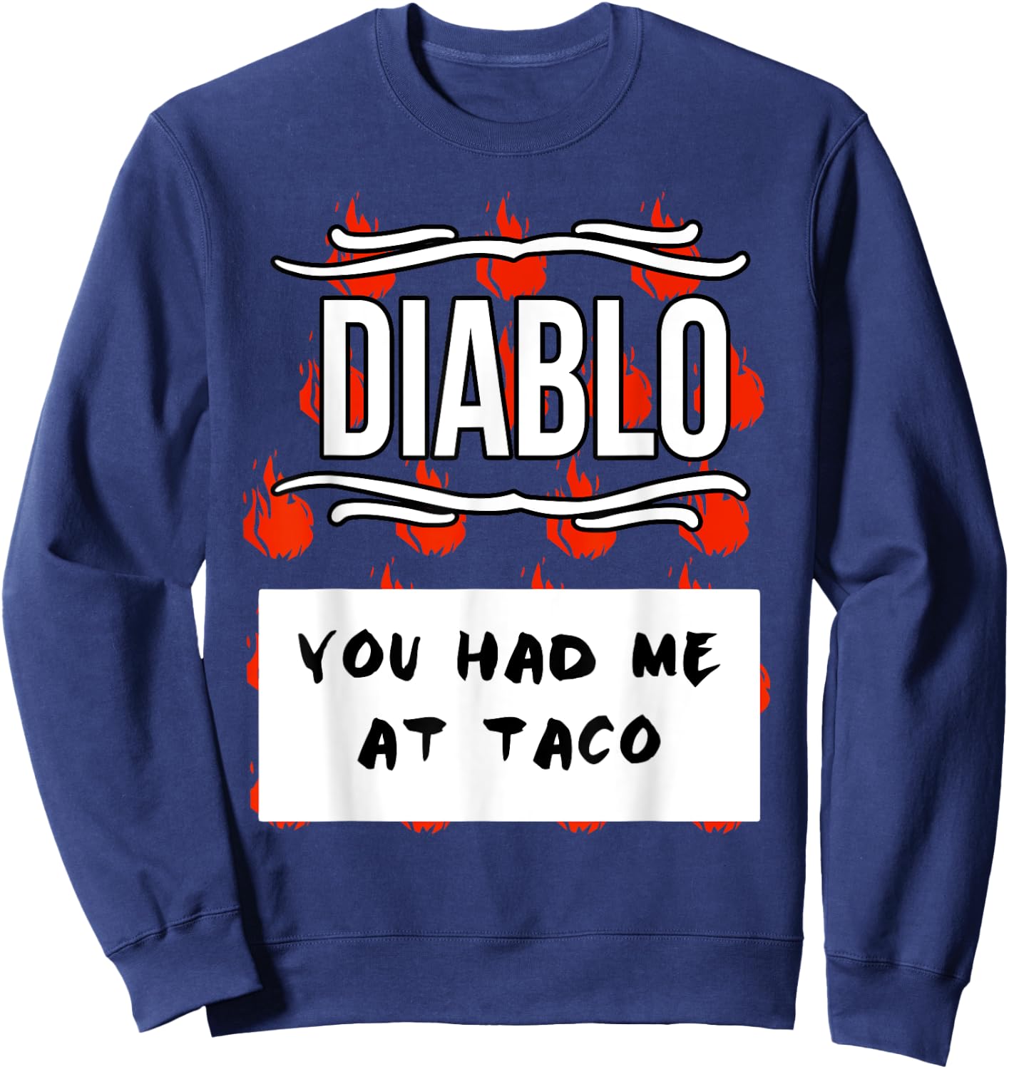 HOT SAUCES Group Halloween Costumes DIABLO SAUCE shirt Sweatshirt - Sweatshirt | Navy