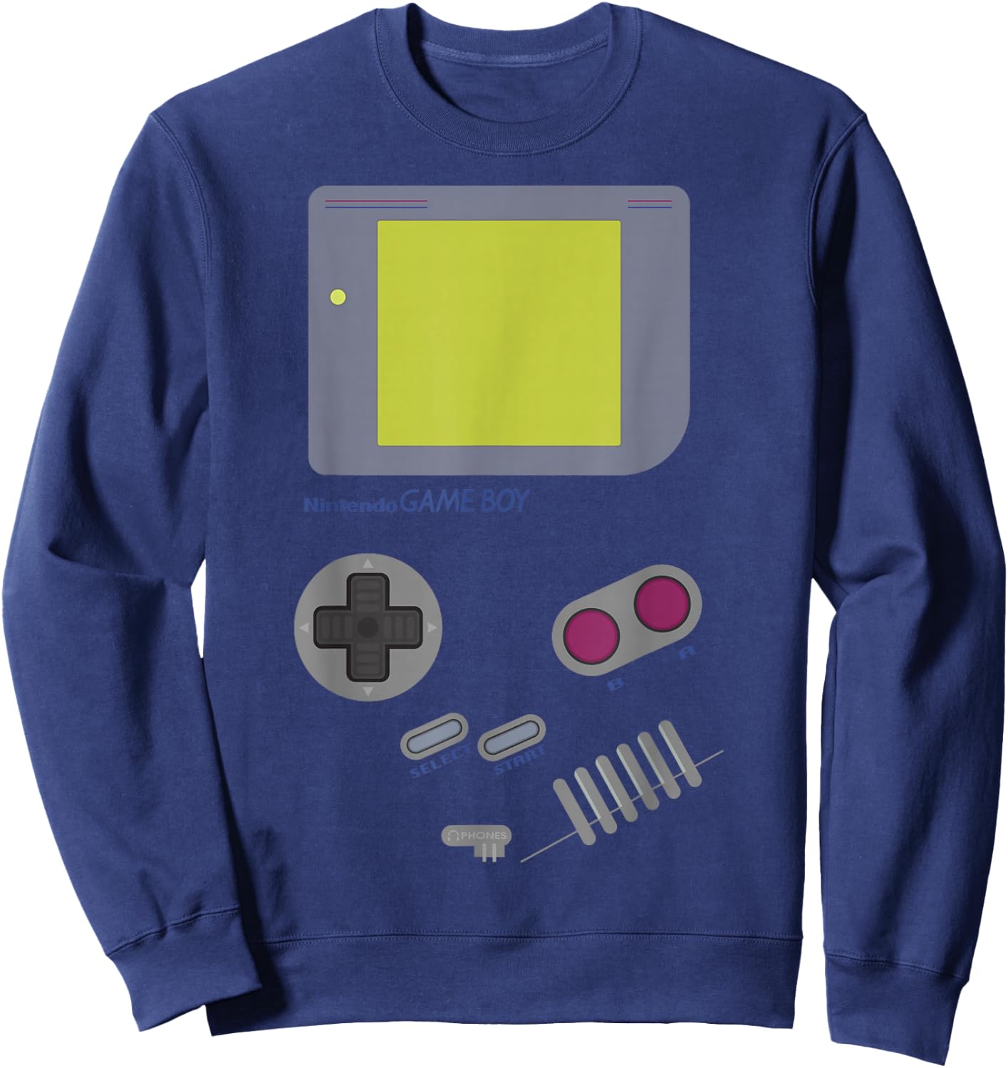 Nintendo Game Boy Screen Buttons Retro Graphic Sweatshirt - Sweatshirt | Navy