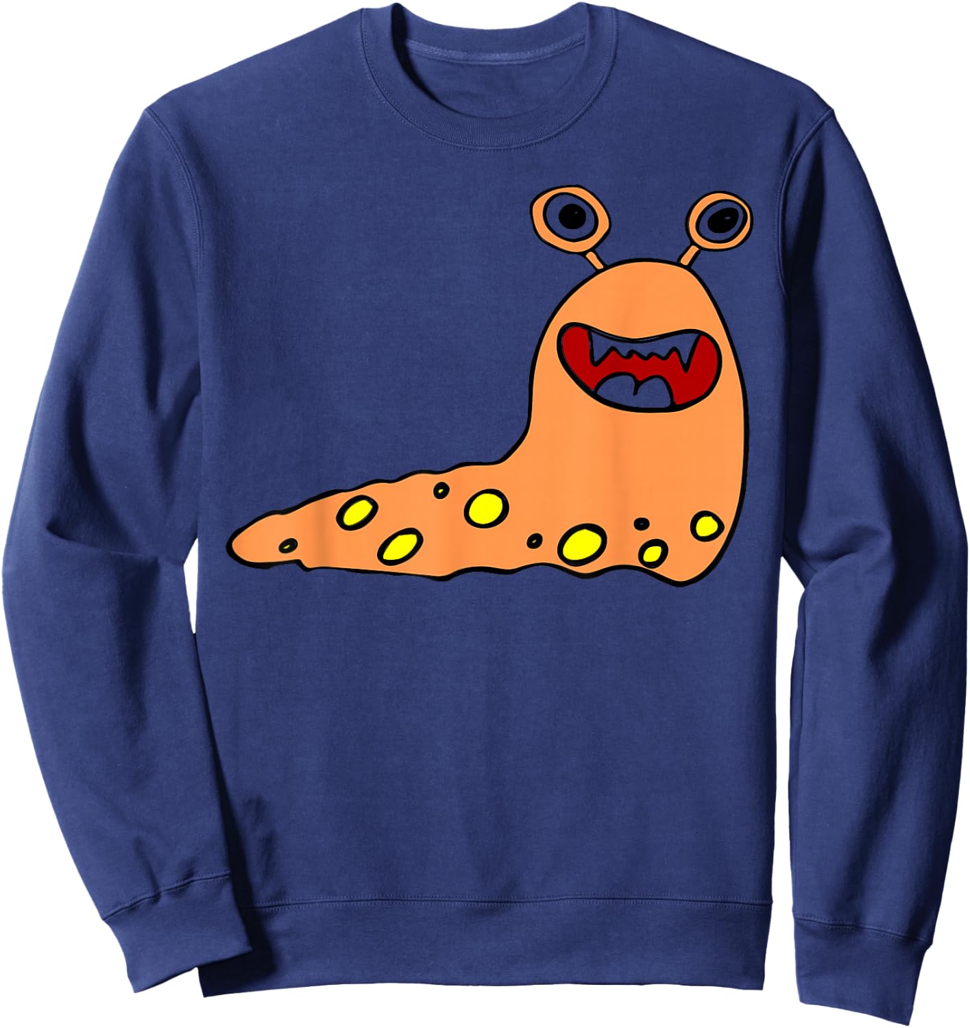 Cartoon Style Monster Slug Sweatshirt - Sweatshirt | Navy