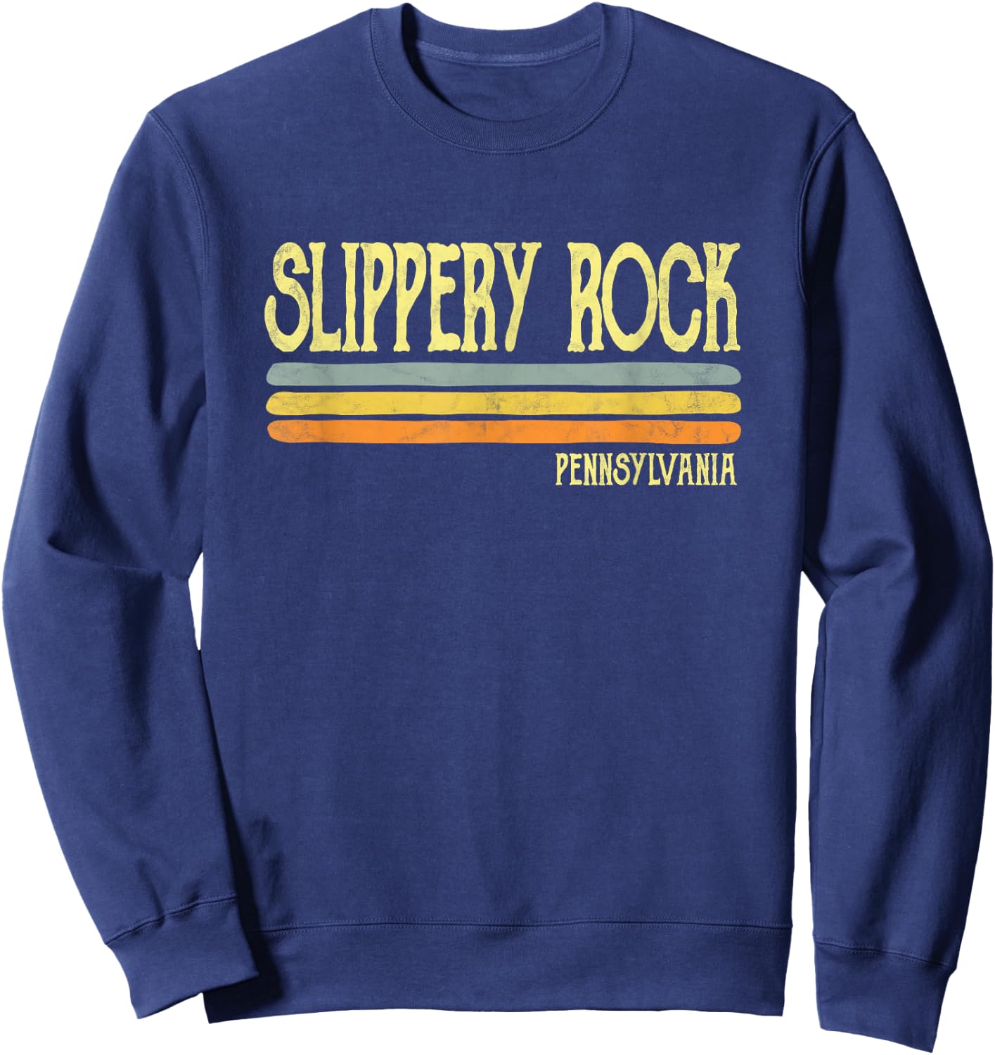 Vintage Slippery Rock Pennsylvania PA Souvenir Gift Sweatshirt - Sweatshirt | Navy
