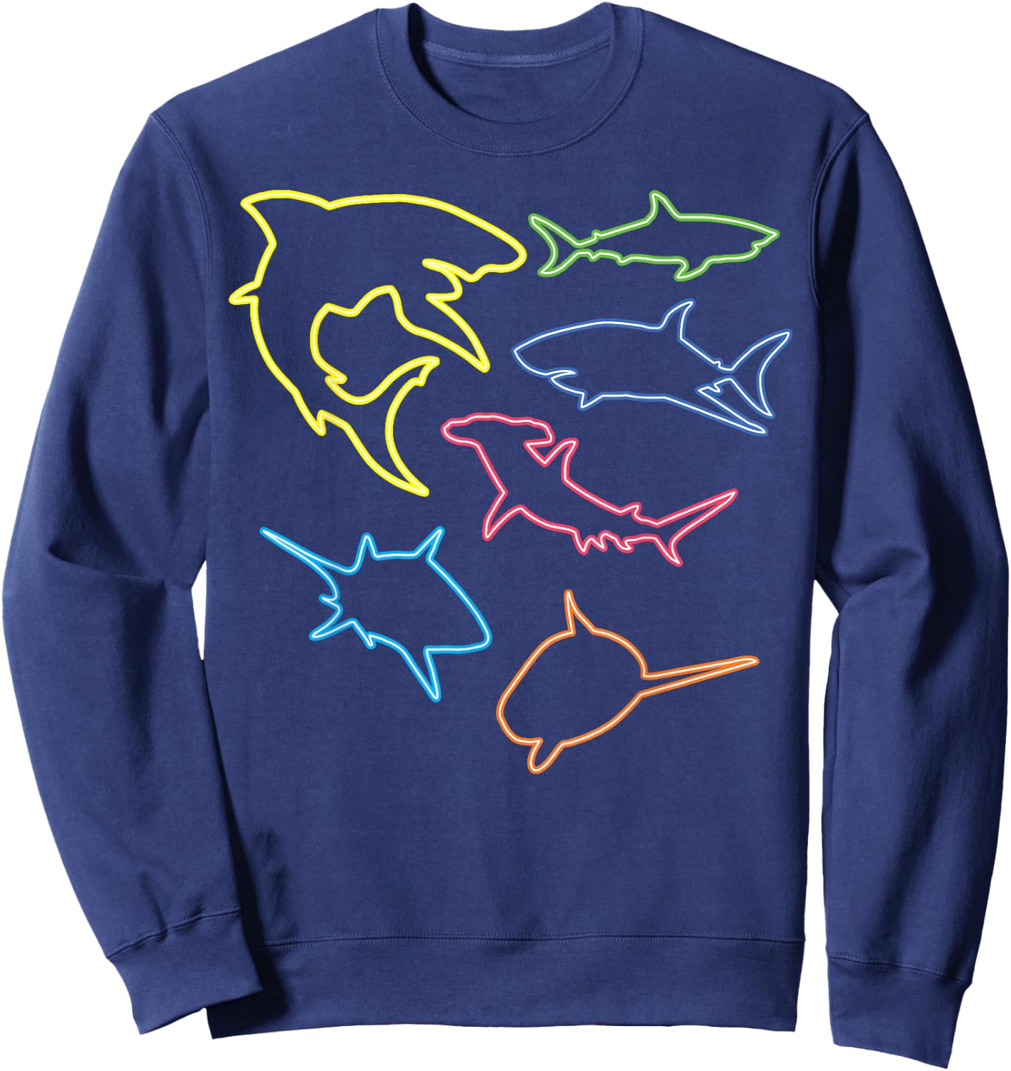 Shark Lovers Retro Fun Shark Gift Design 4 Shark Fans Sweatshirt - Sweatshirt | Navy