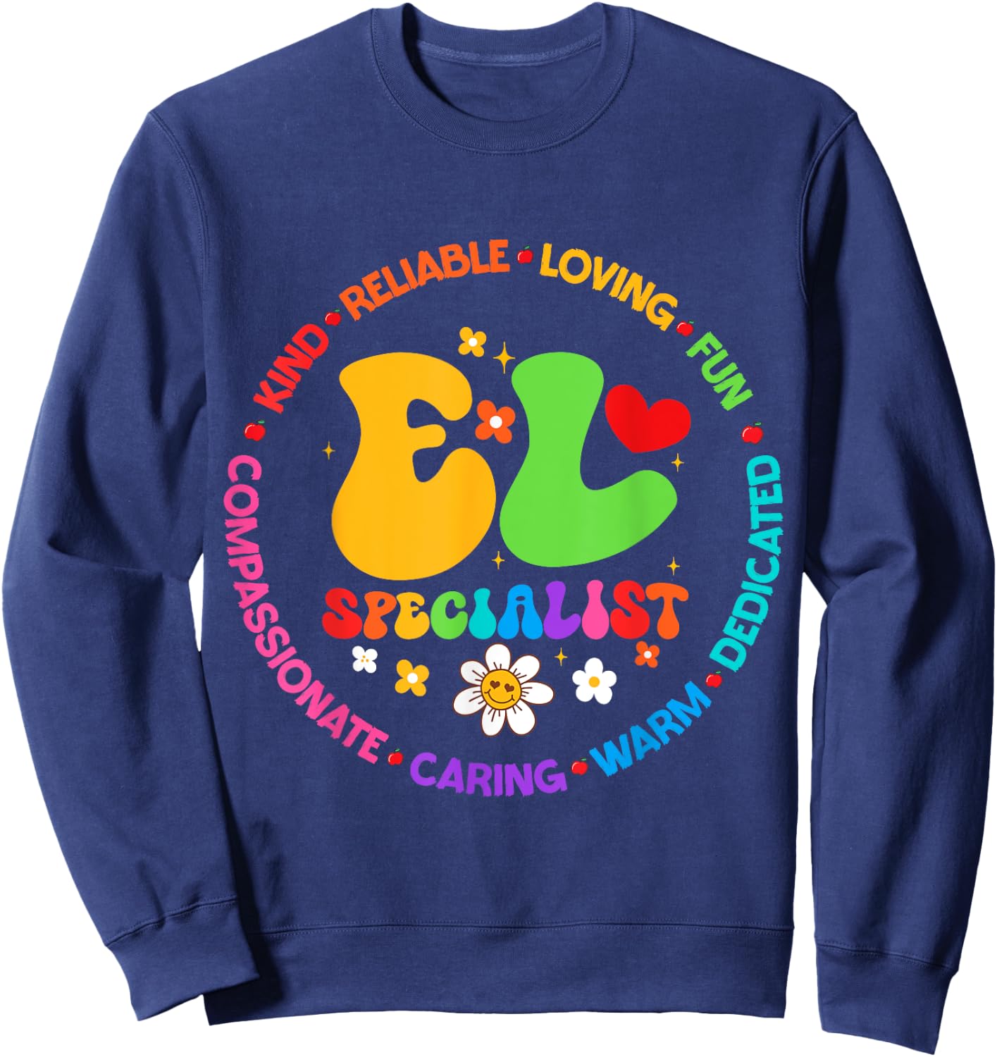 Groovy EL Specialist Appreciation Week back to school Sweatshirt - Sweatshirt | Navy
