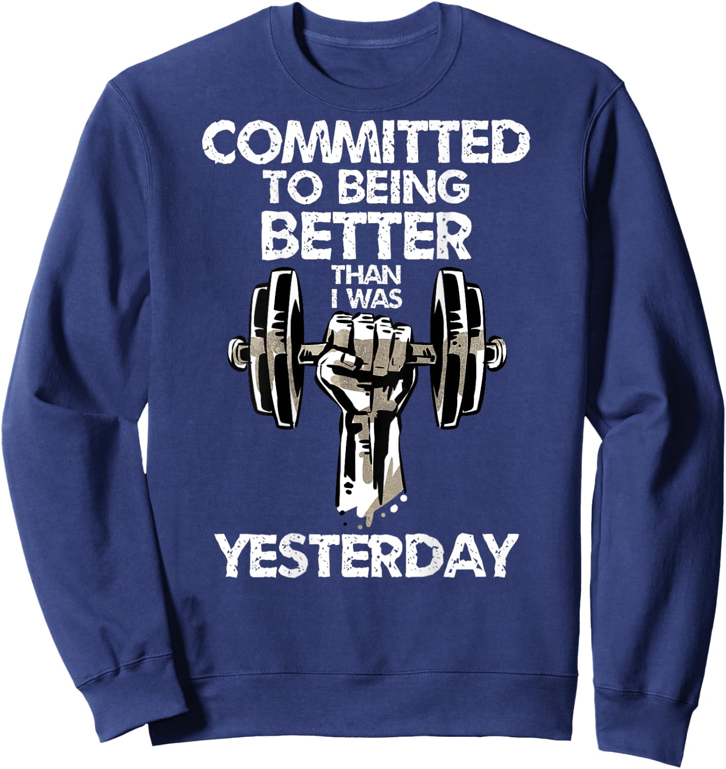 Weightlifting Fitness Sweatshirt - Sweatshirt | Navy