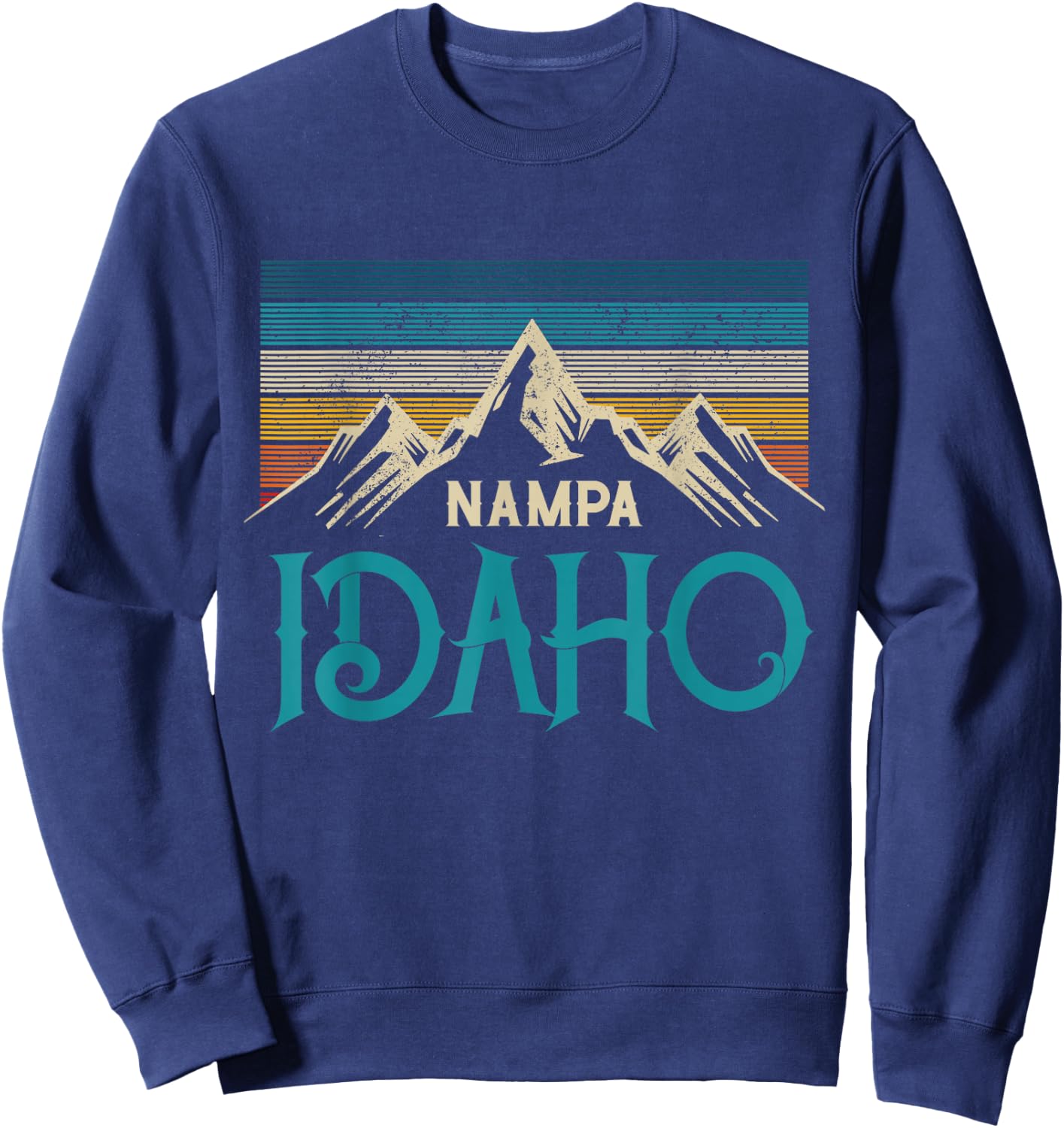 Nampa Idaho Vintage Mountains Souvenir Gift Sweatshirt - Sweatshirt | Navy