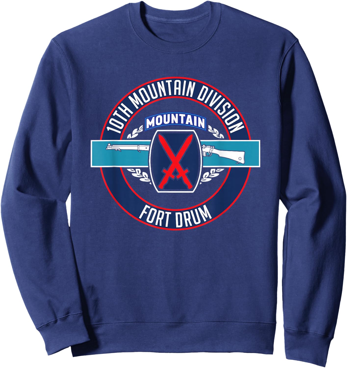 Fort Drum 10th Mountain Division Infantry T Shirt Sweatshirt - Sweatshirt | Navy