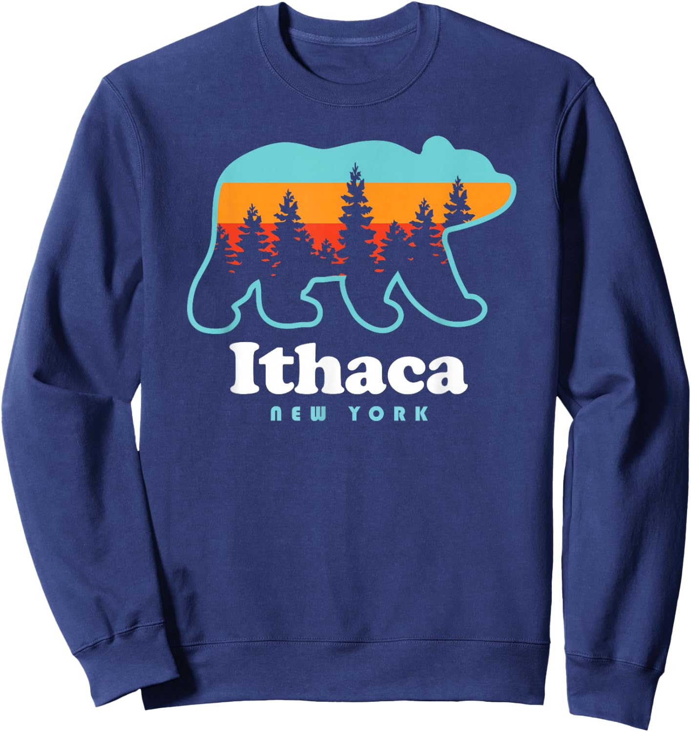 Ithaca NY Bear Ithaca New York Sweatshirt - Sweatshirt | Navy
