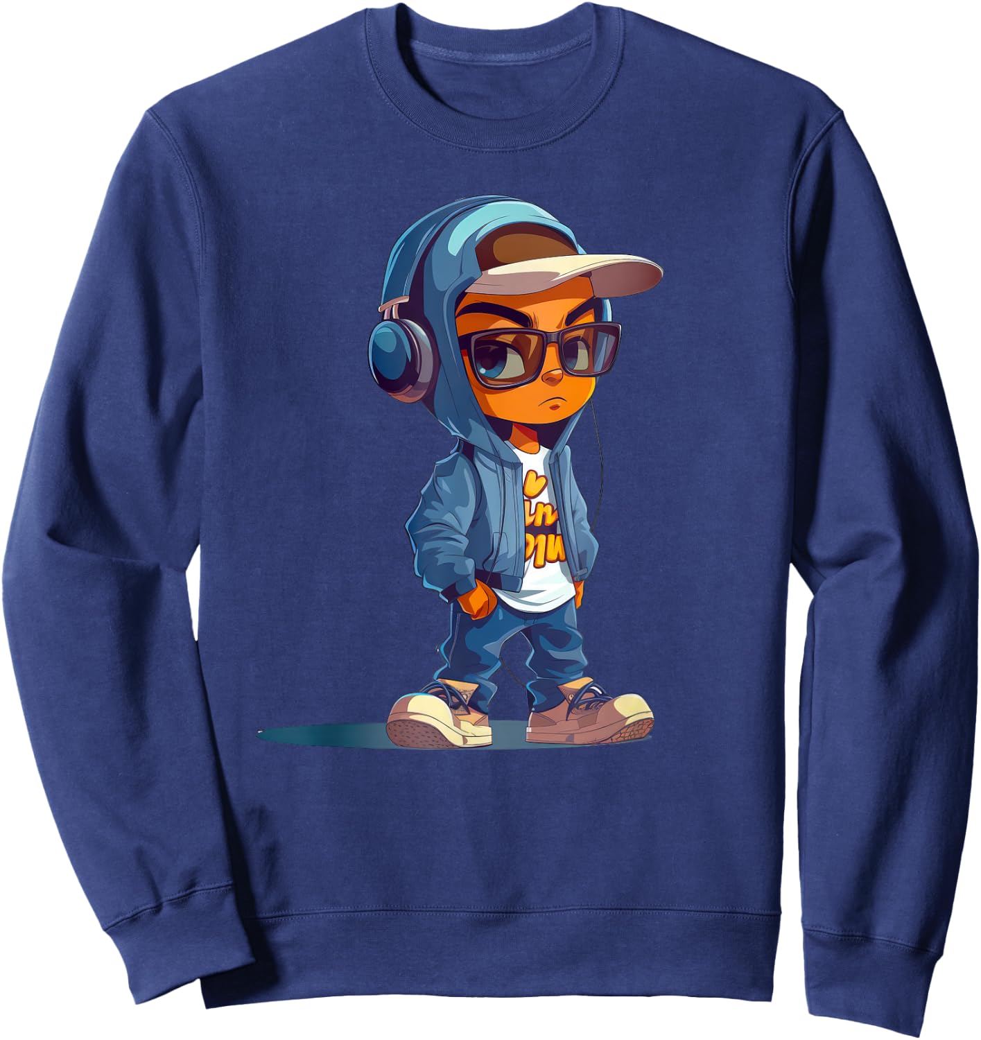 Cute Cool Rap Funny Boy Hip Hop Hiper Street wear Sweatshirt - Sweatshirt | Navy