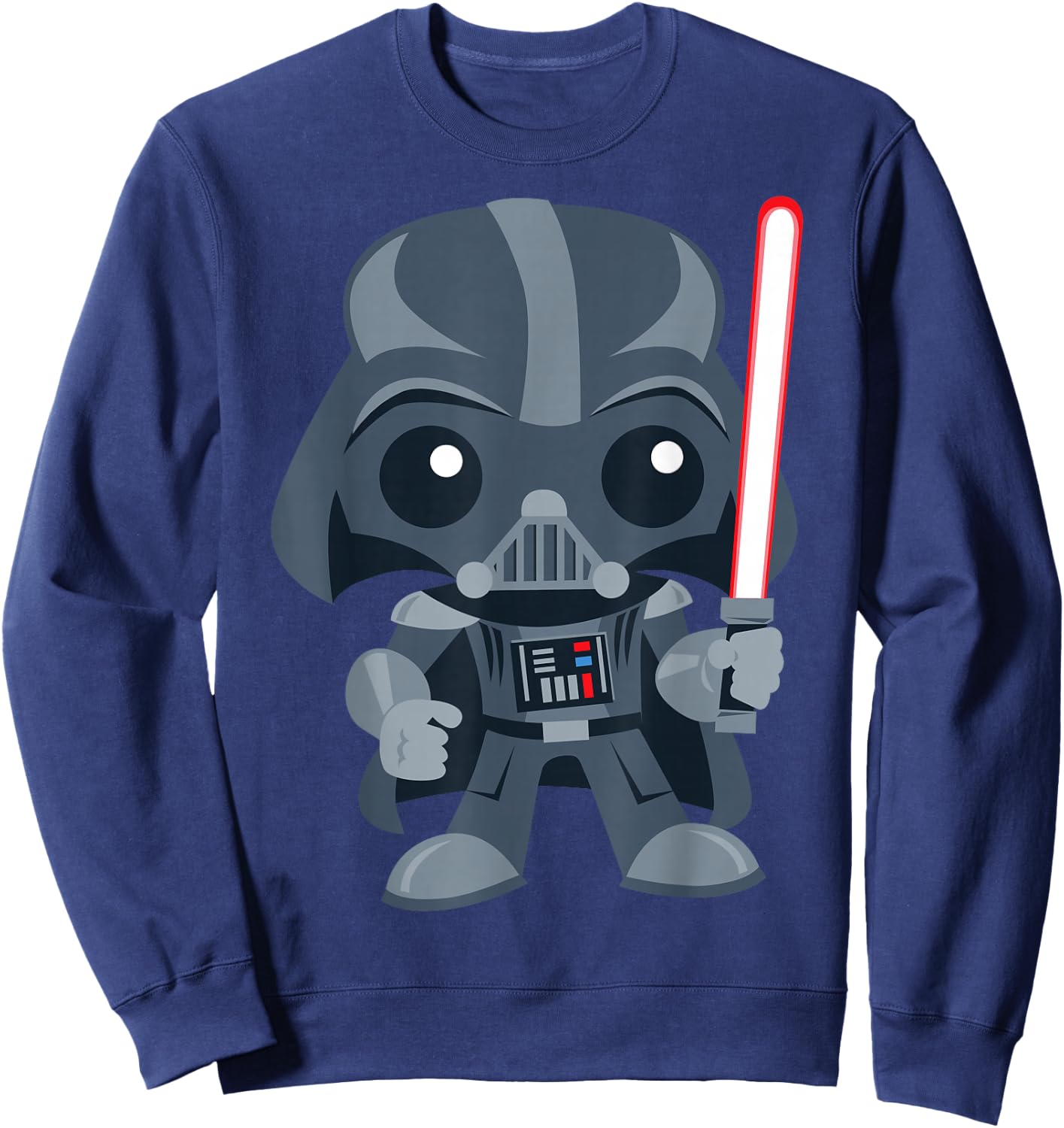 Star Wars Cute Darth Vader and Cartoon Saber Graphic Sweatshirt - Sweatshirt | Navy
