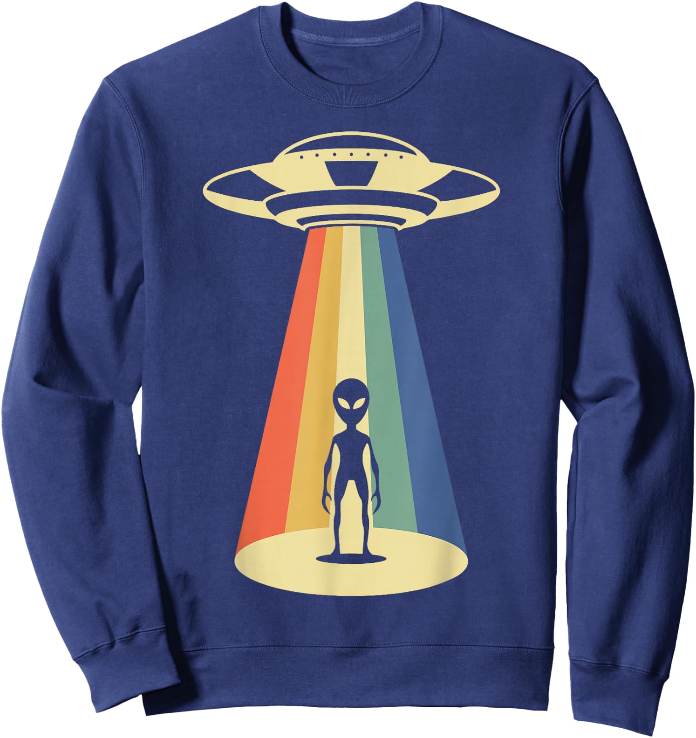 UFO Abduction - Alien Abduction Vintage Aliens Lover Sweatshirt - Sweatshirt | Navy