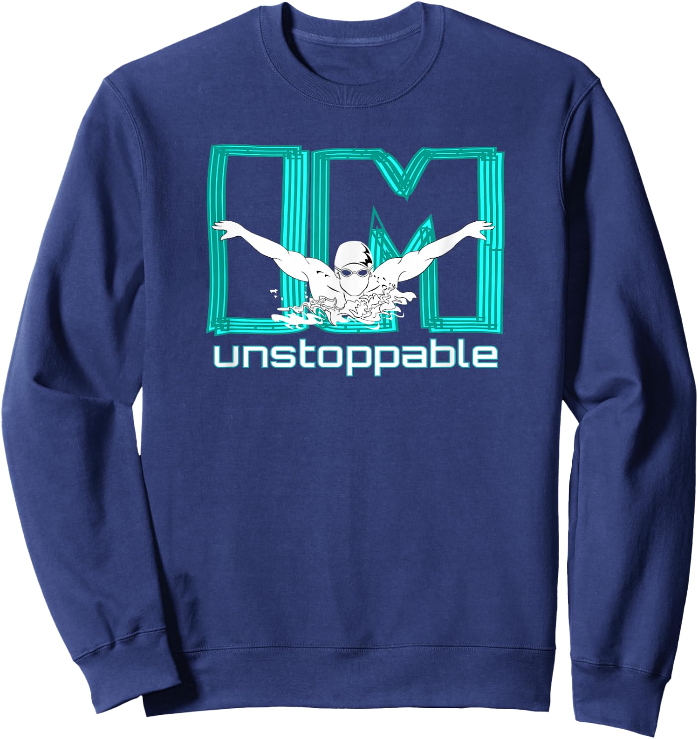 Swimmer T Shirt Funny Swim Swimming Cool Practice Proud Sweatshirt - Sweatshirt | Navy