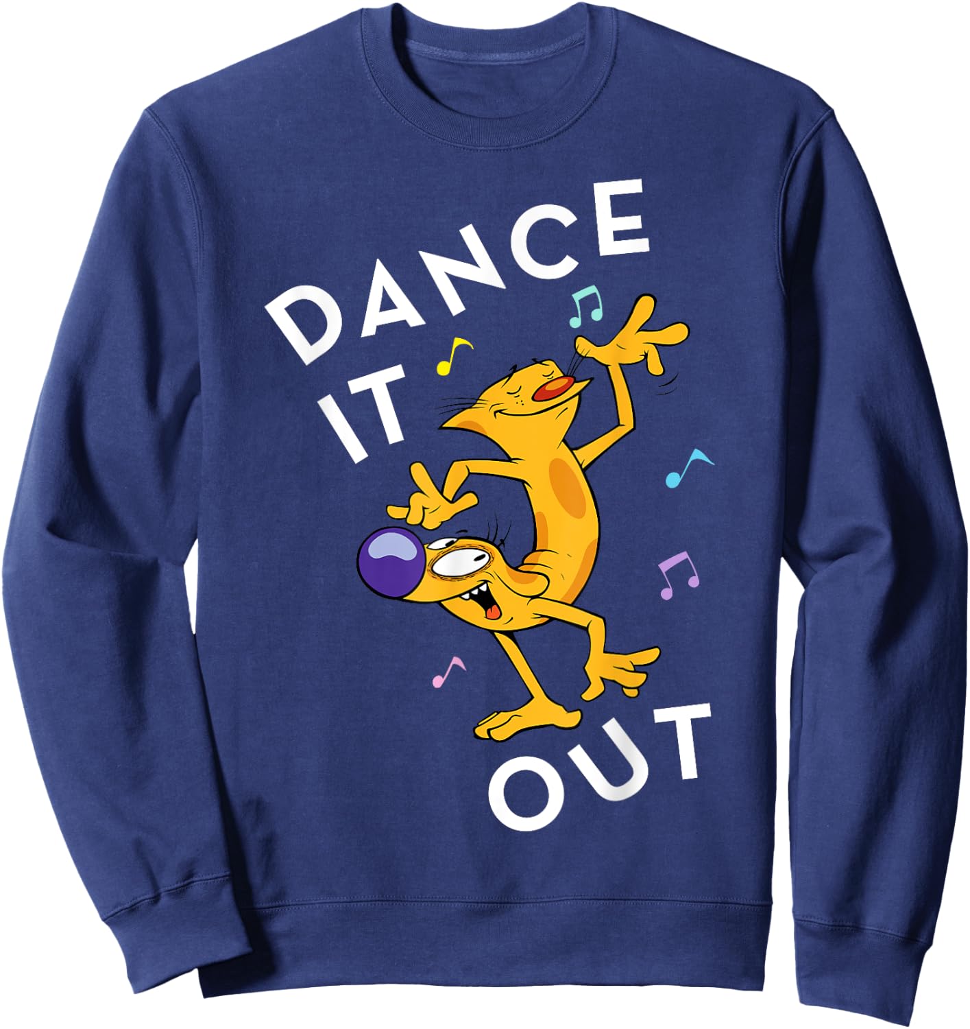 CatDog Dance It Out Music Notes Graphic Sweatshirt - Sweatshirt | Navy